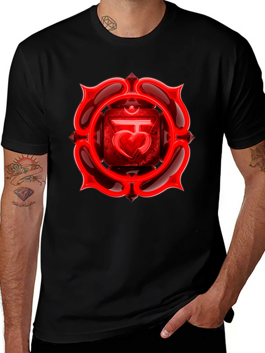 Camiseta Negra Chakra Ra¨ªz Rojo
