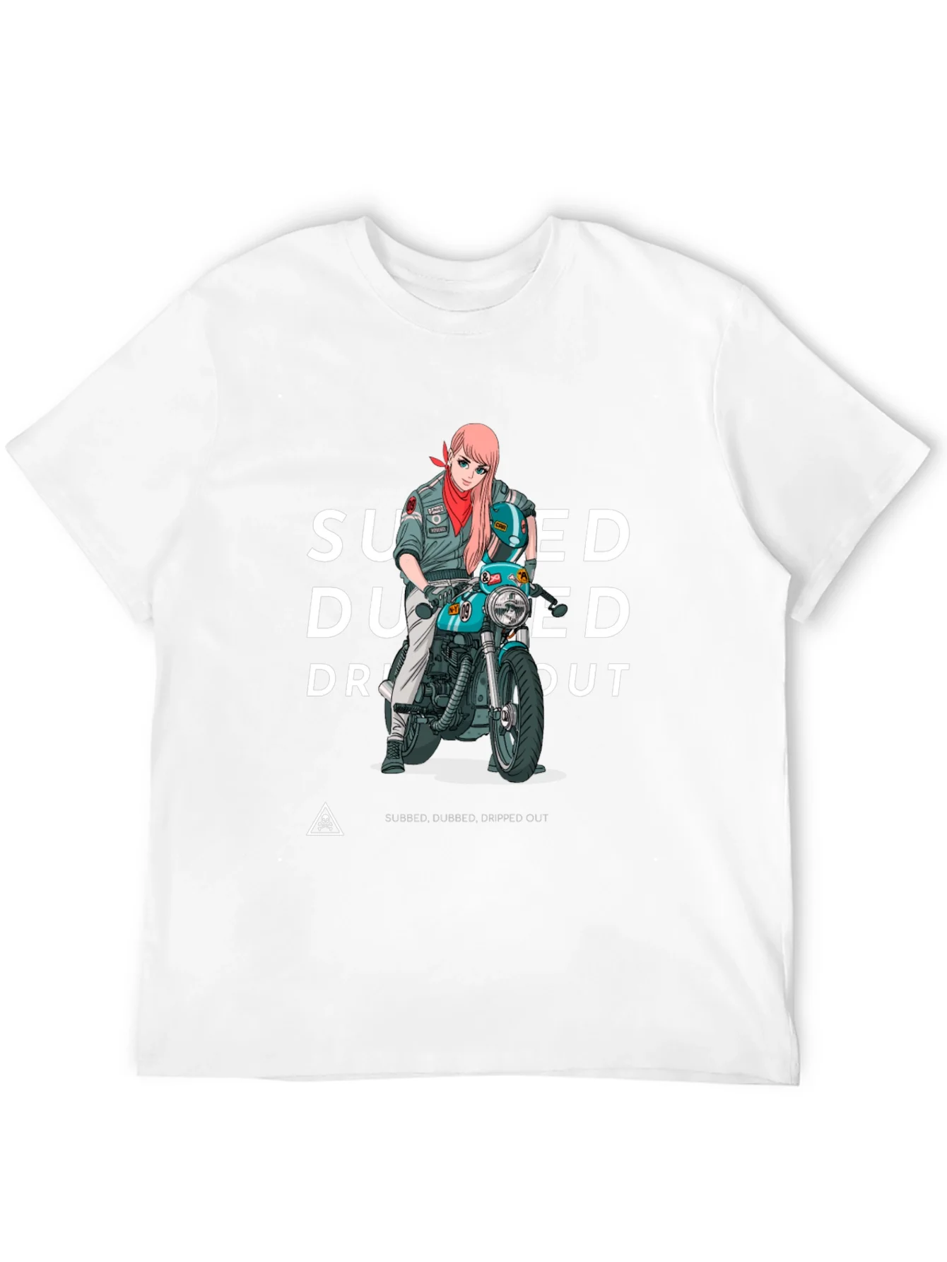 Camiseta Negra Estampada Moto Anime