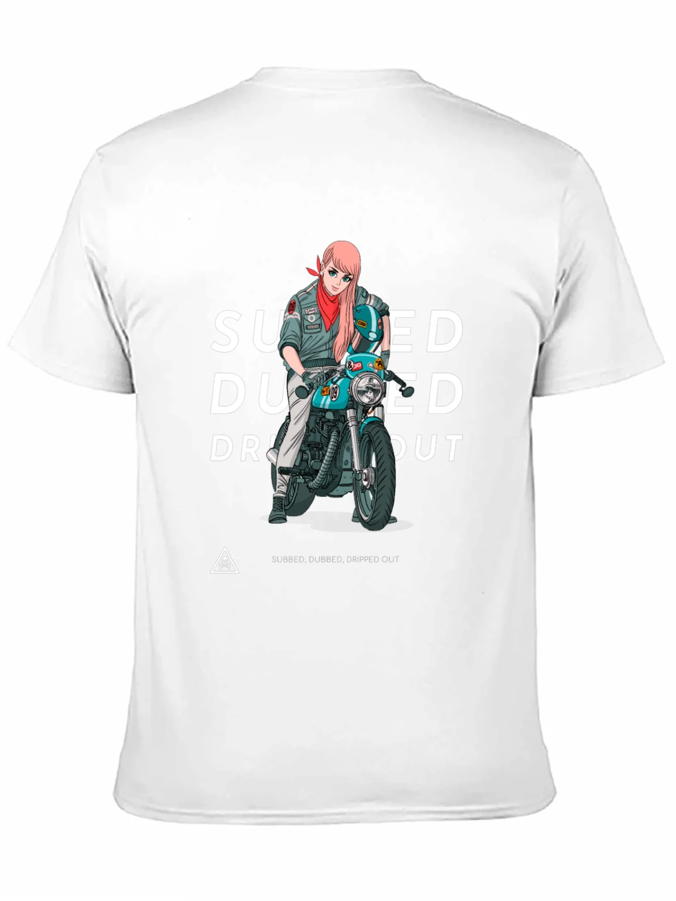 Camiseta Negra Estampada Moto Anime