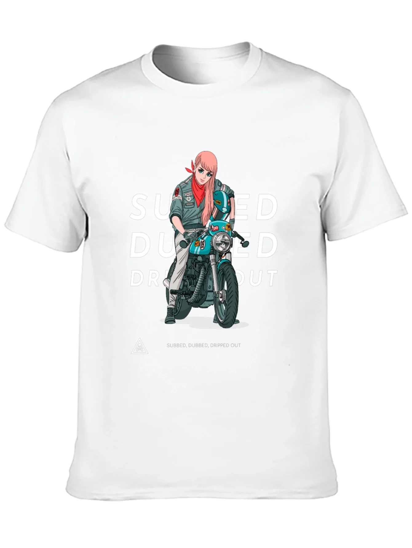 Camiseta Negra Estampada Moto Anime