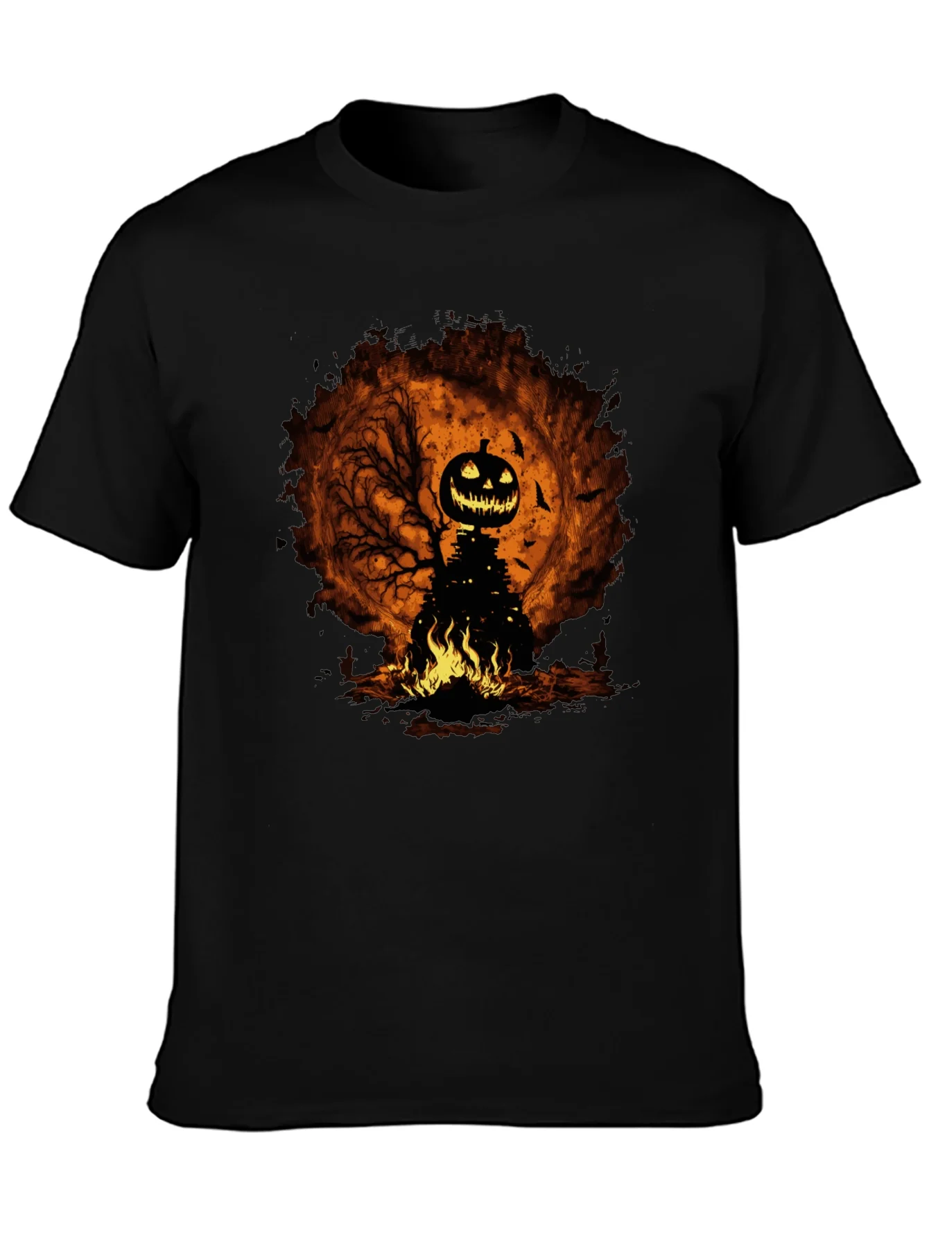 Rebbecca Halloween Pumpkin Head Black T-Shirt