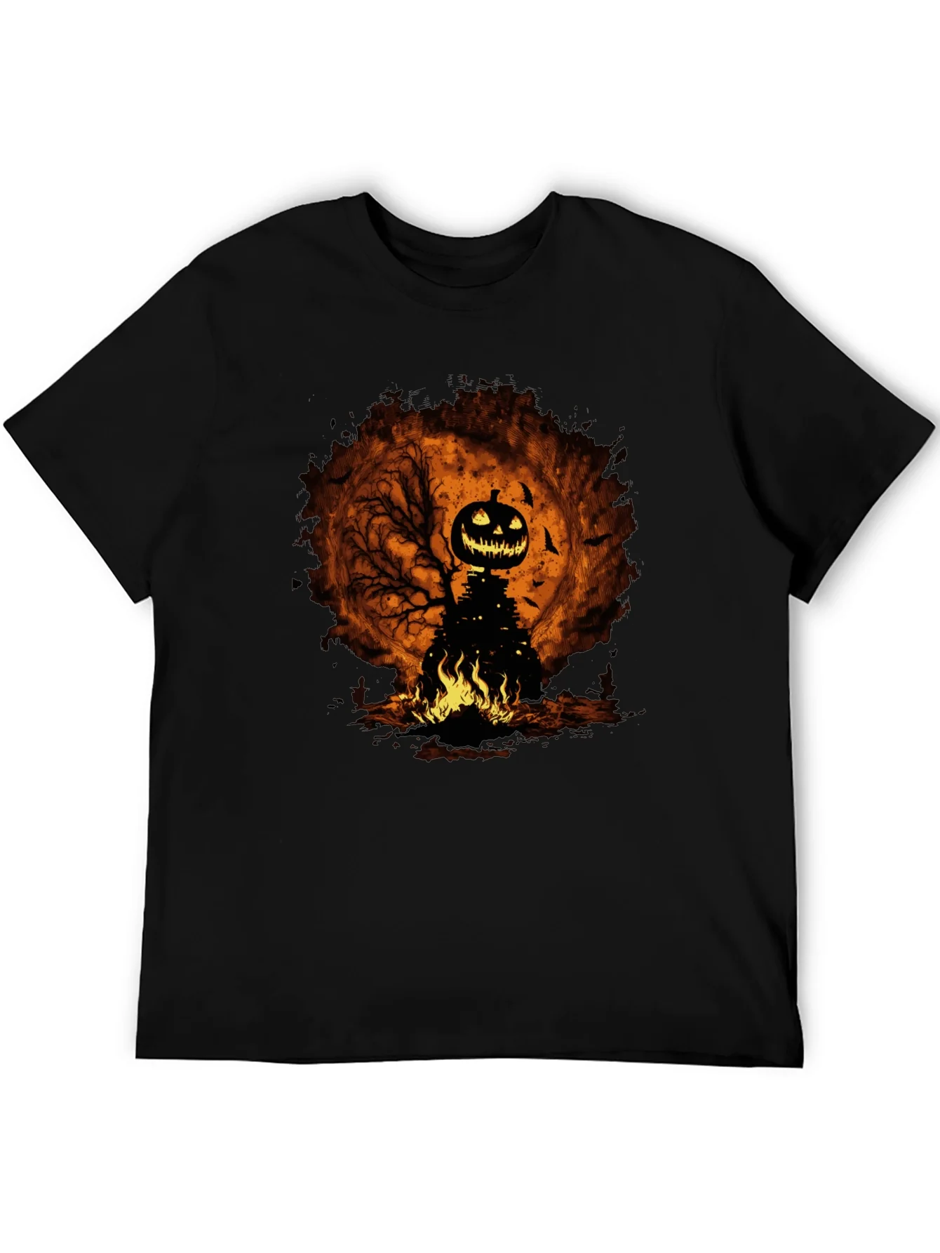 Rebbecca Halloween Pumpkin Head Black T-Shirt