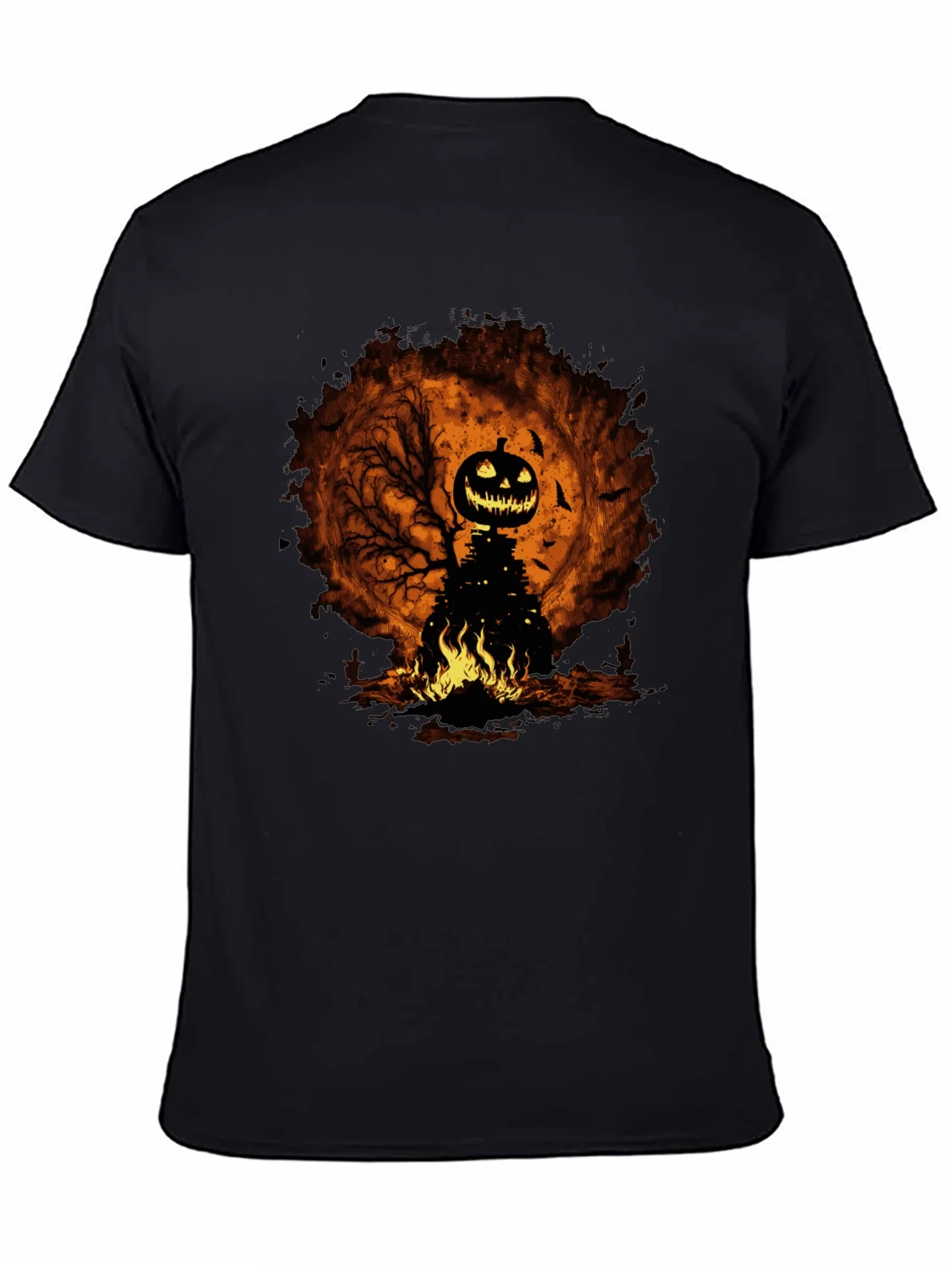 Rebbecca Halloween Pumpkin Head Black T-Shirt