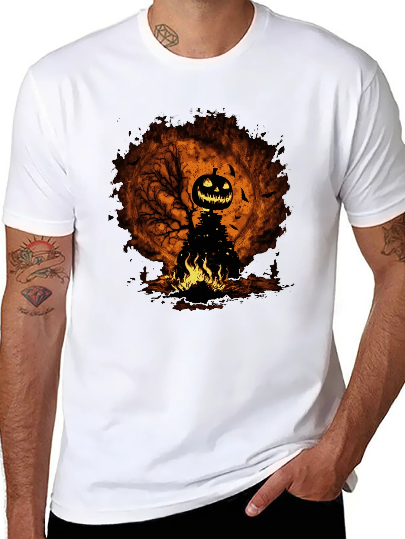 Rebbecca Halloween Pumpkin Head Black T-Shirt