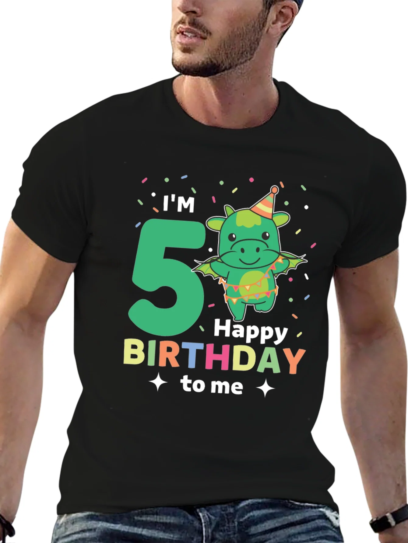Rebbecca Im 5 Happy Birthday To Me Black T-Shirt