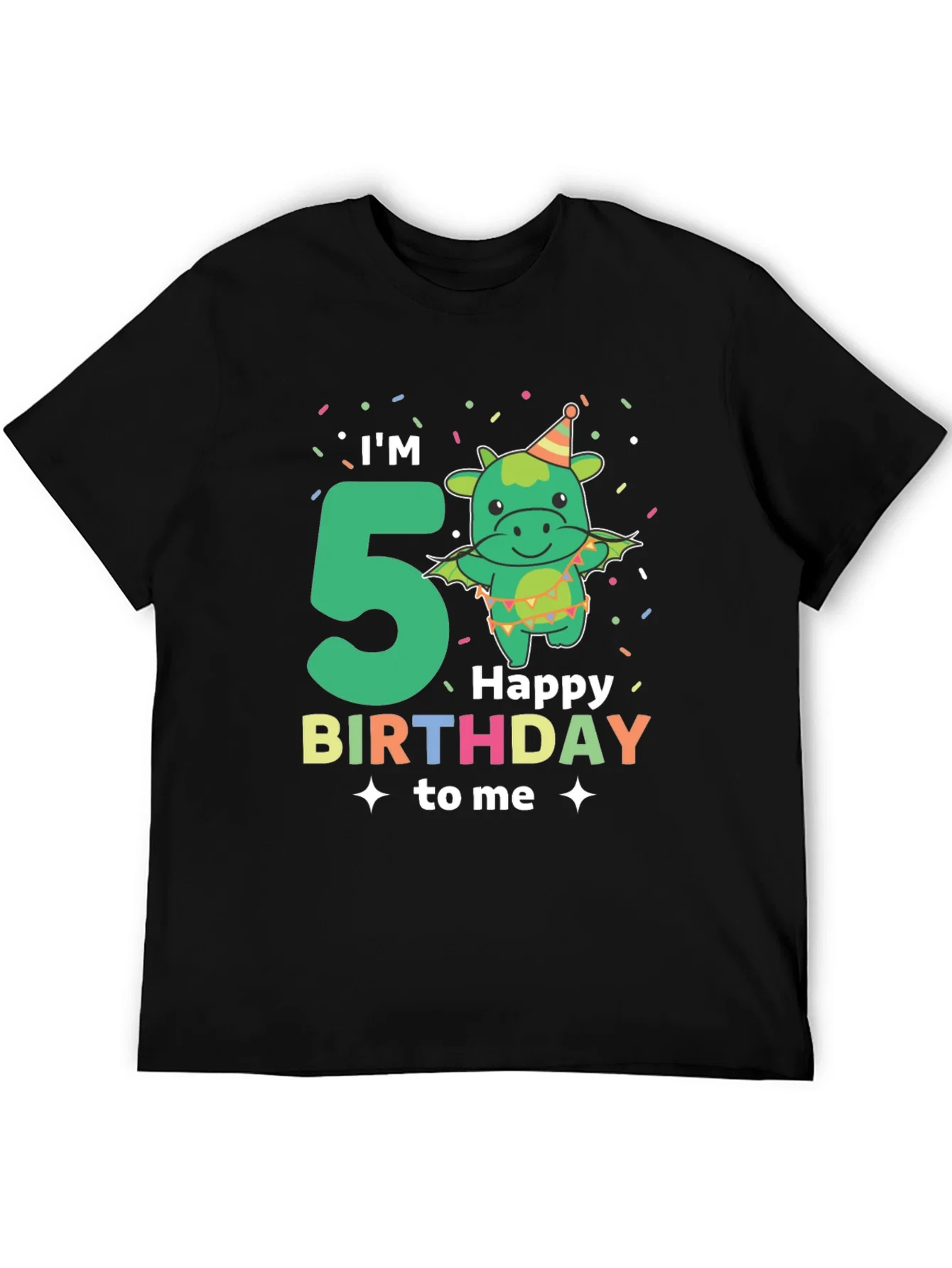 Rebbecca Im 5 Happy Birthday To Me Black T-Shirt