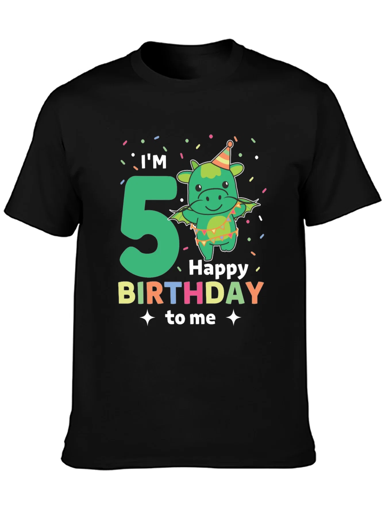 Rebbecca Im 5 Happy Birthday To Me Black T-Shirt