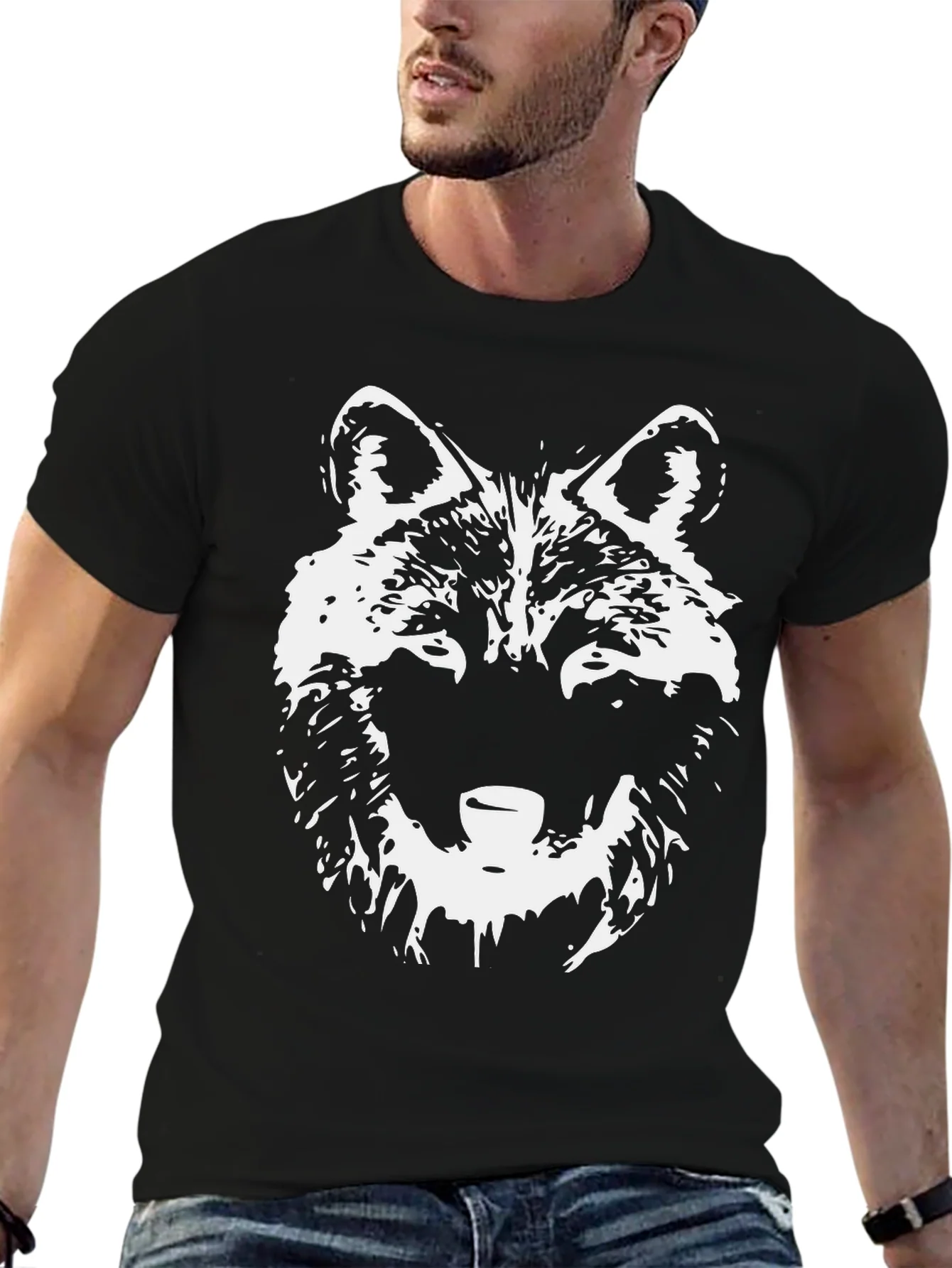 Rebbecca Wolf Graphic Tee - Black Crew Neck T-Shirt