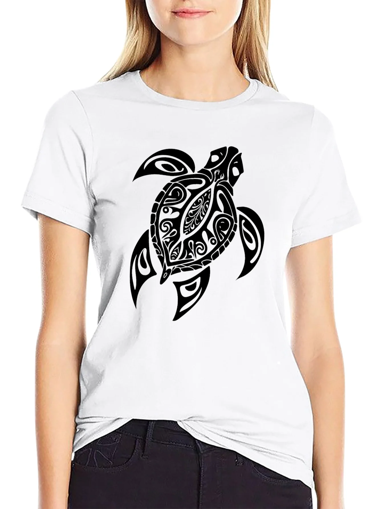Rebbecca Mens Black Turtle Graphic Tee