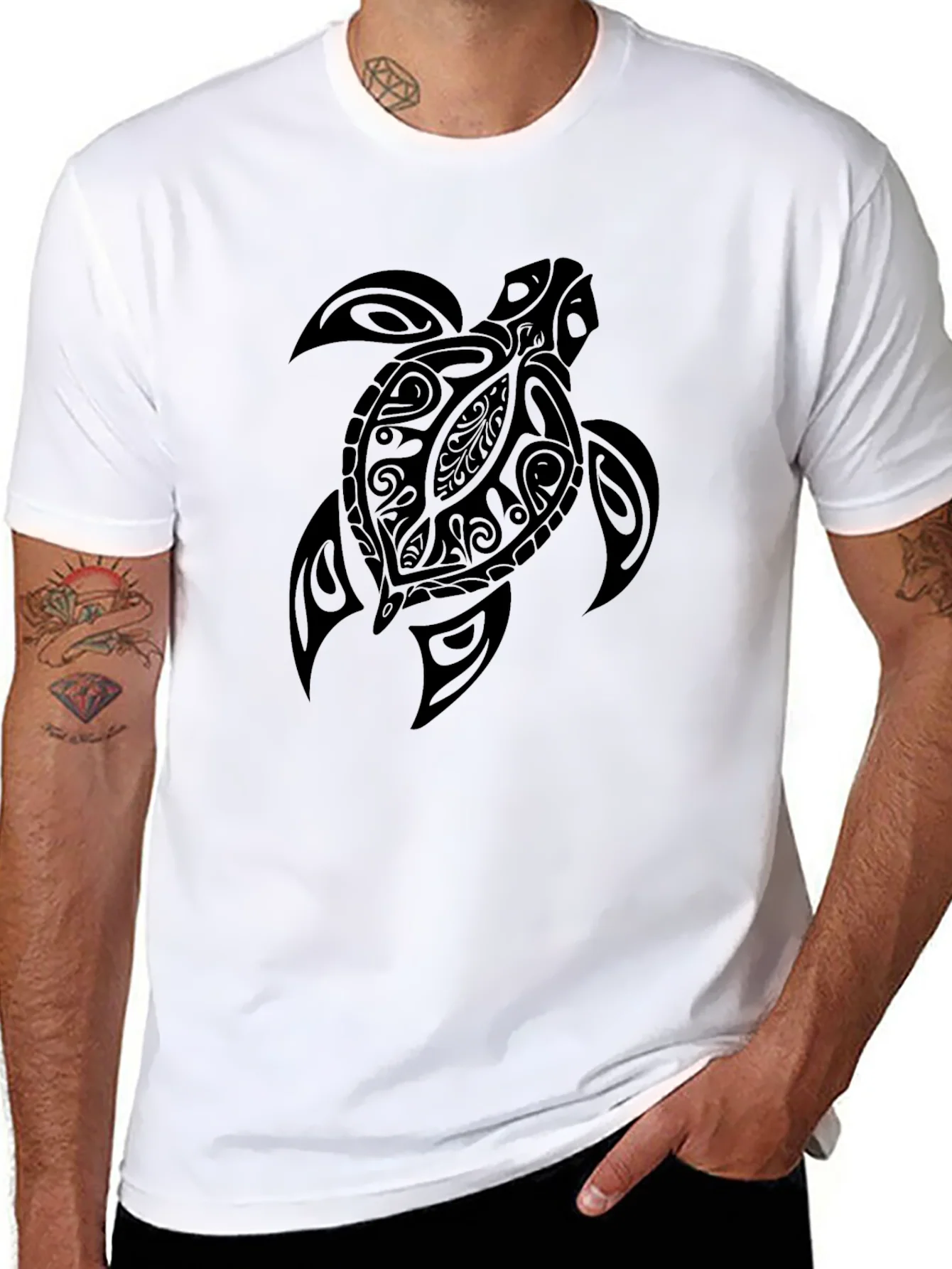 Rebbecca Mens Black Turtle Graphic Tee