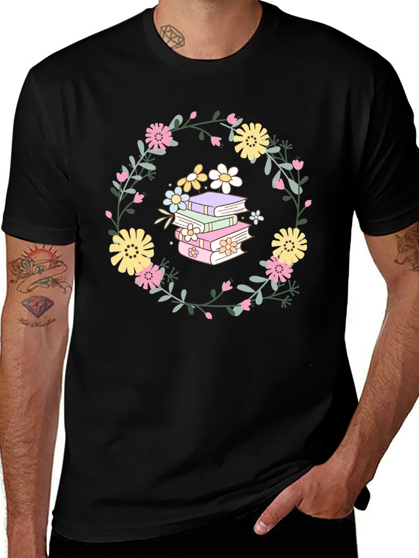 Rebbecca Floral Books T-Shirt