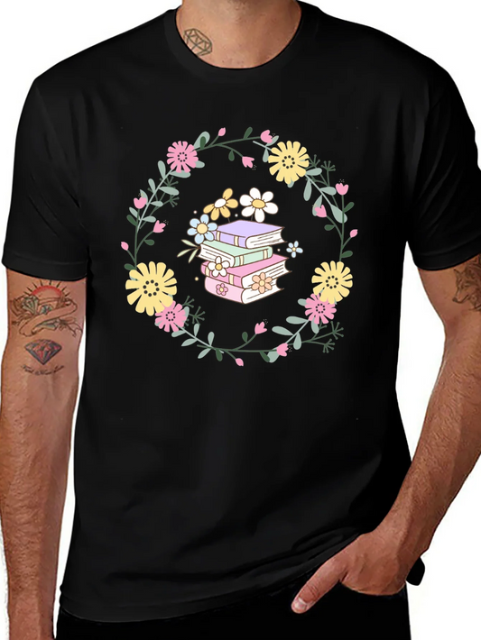 Rebbecca Floral Books T-Shirt