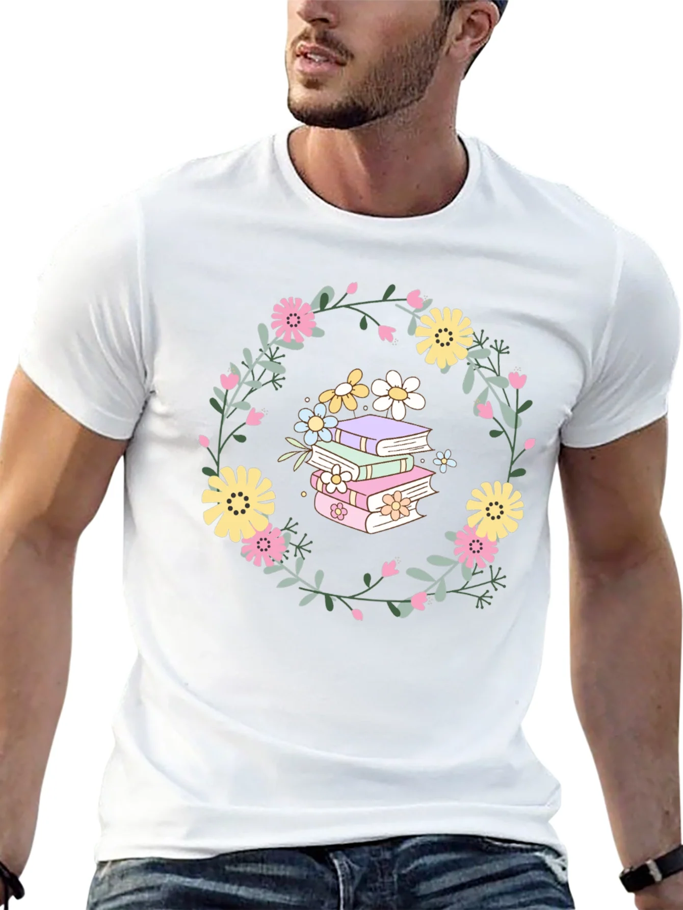 Rebbecca Floral Books T-Shirt