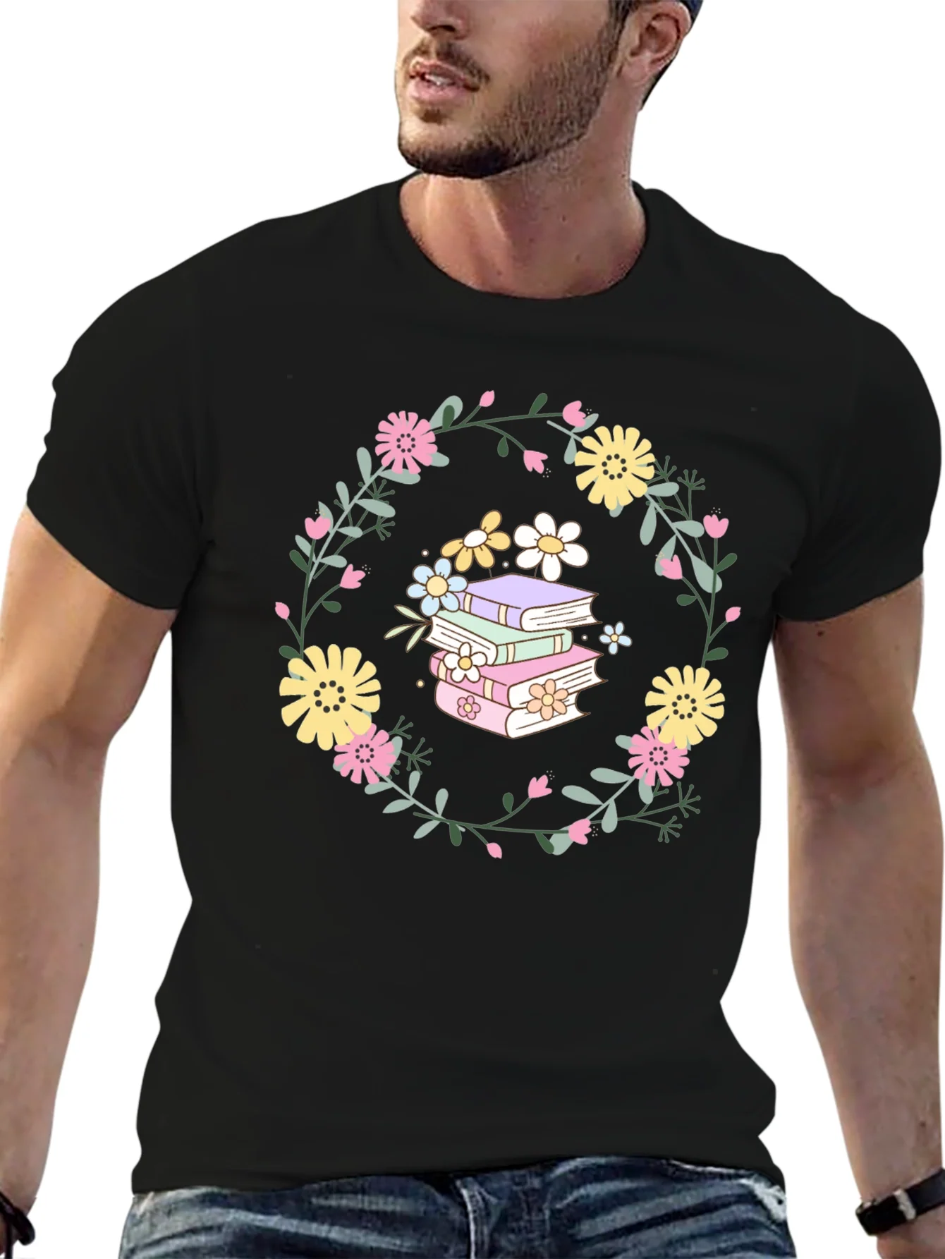 Rebbecca Floral Books T-Shirt