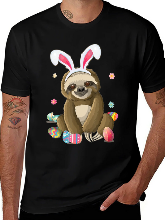 Rebbecca Easter Sloth T-Shirt - Cute Bunny Ears Holiday Tee