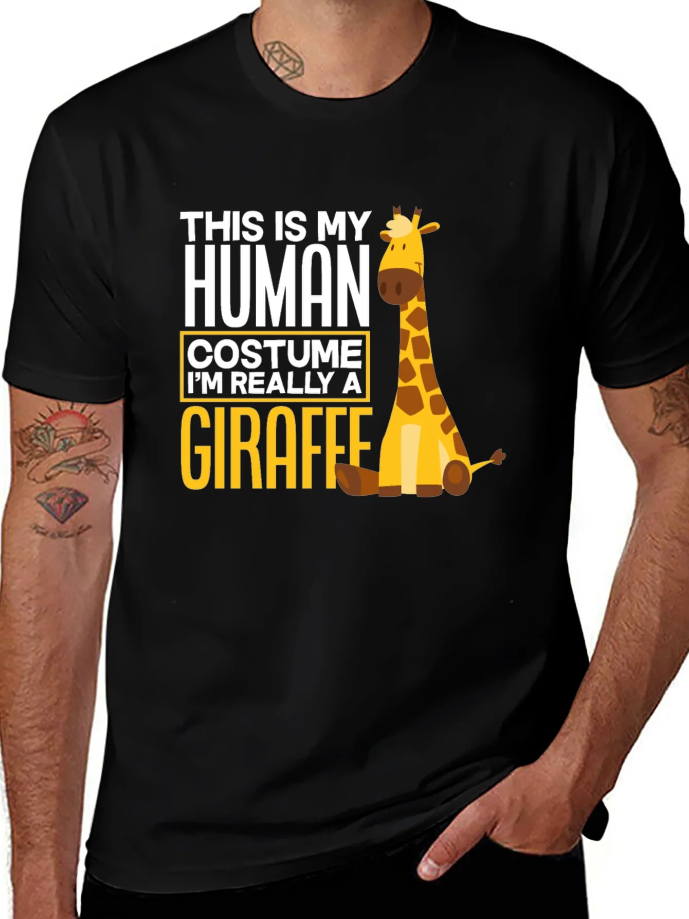 Rebbecca Human Costume Giraffe T-Shirt - Funny Animal Tee