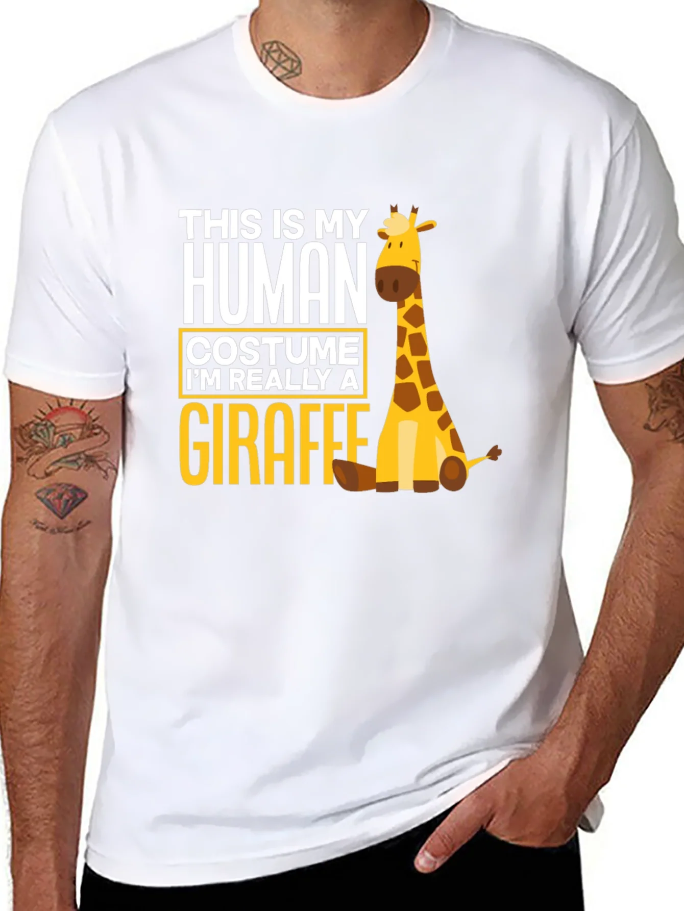 Rebbecca Human Costume Giraffe T-Shirt - Funny Animal Tee