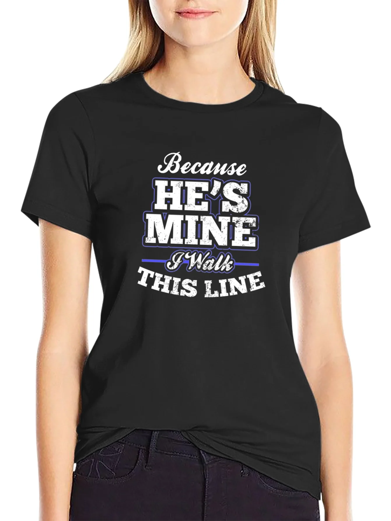 Camiseta Negra con Mensaje Because Hes Mine