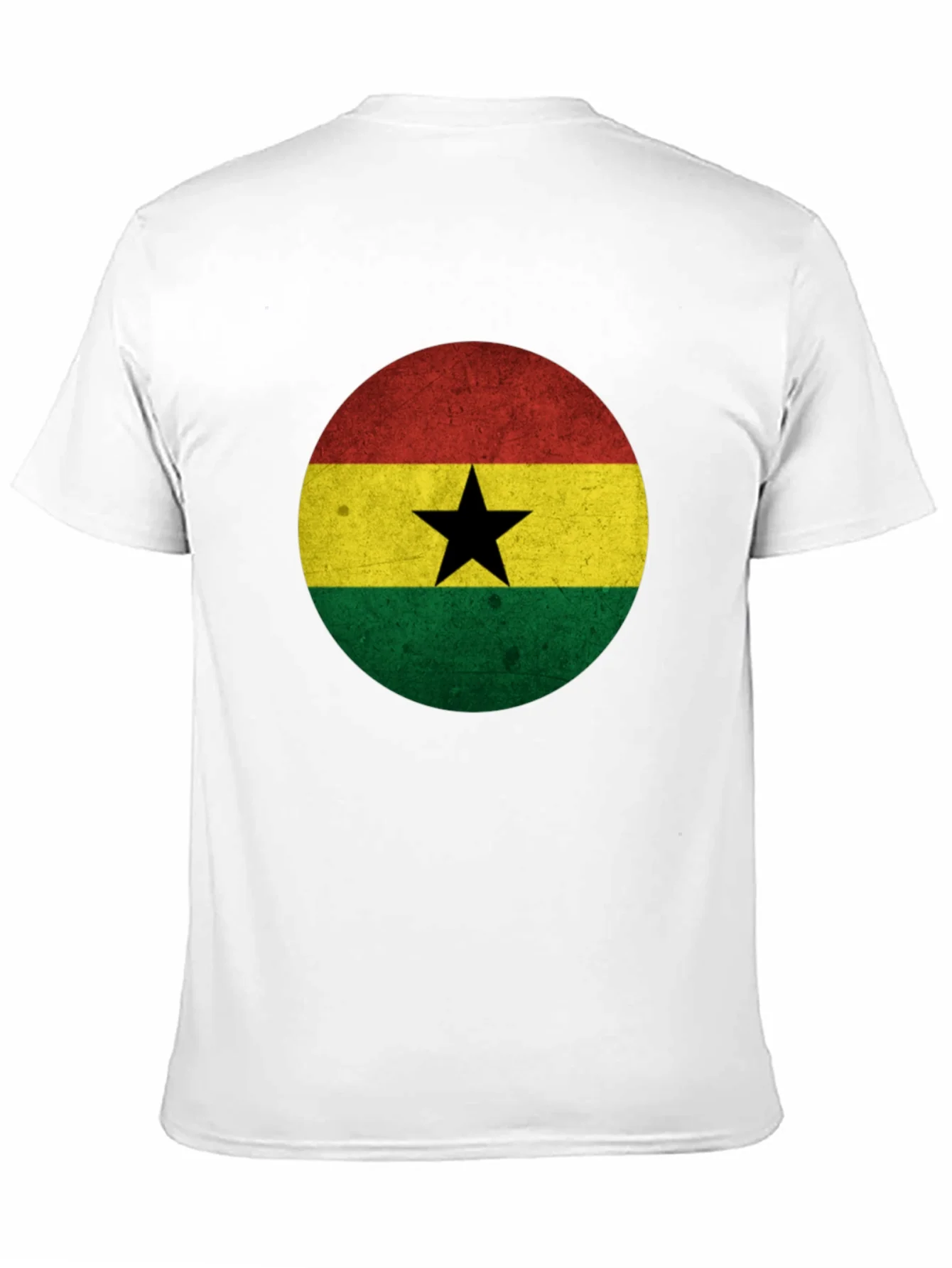 Camiseta Negra con Dise?o de la Bandera de Ghana