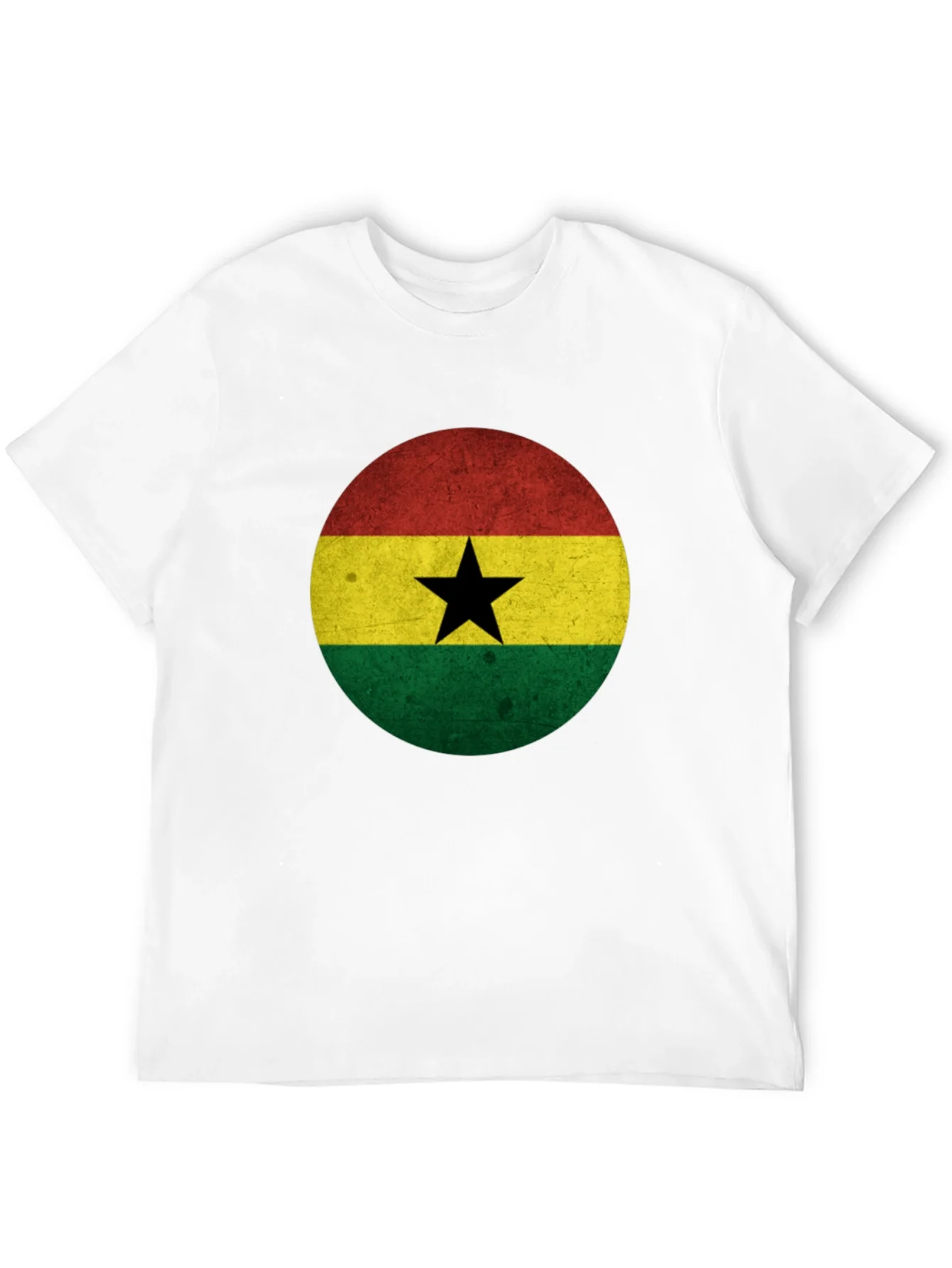 Camiseta Negra con Dise?o de la Bandera de Ghana