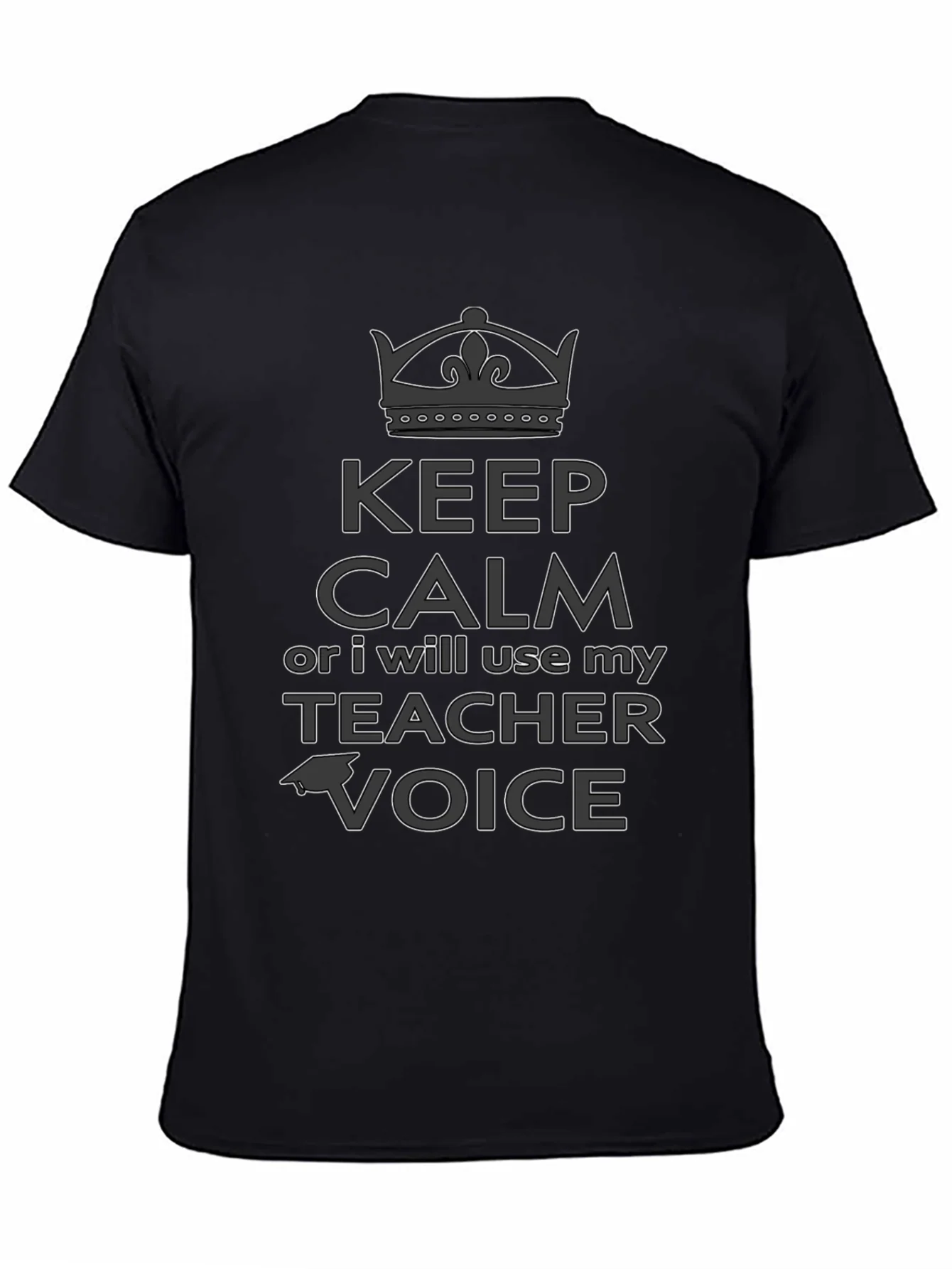 Camiseta Negra: Keep Calm Teacher