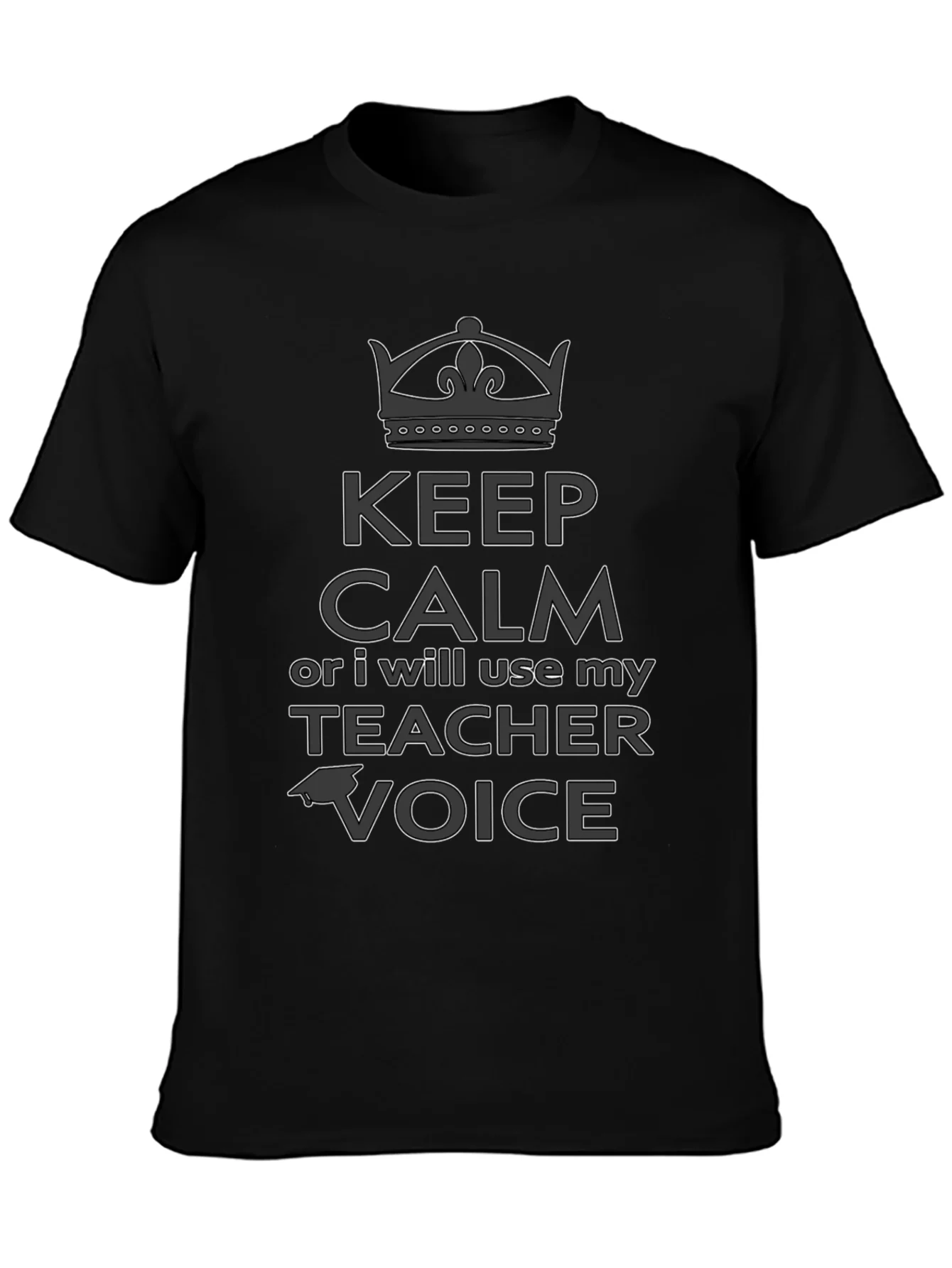Camiseta Negra: Keep Calm Teacher