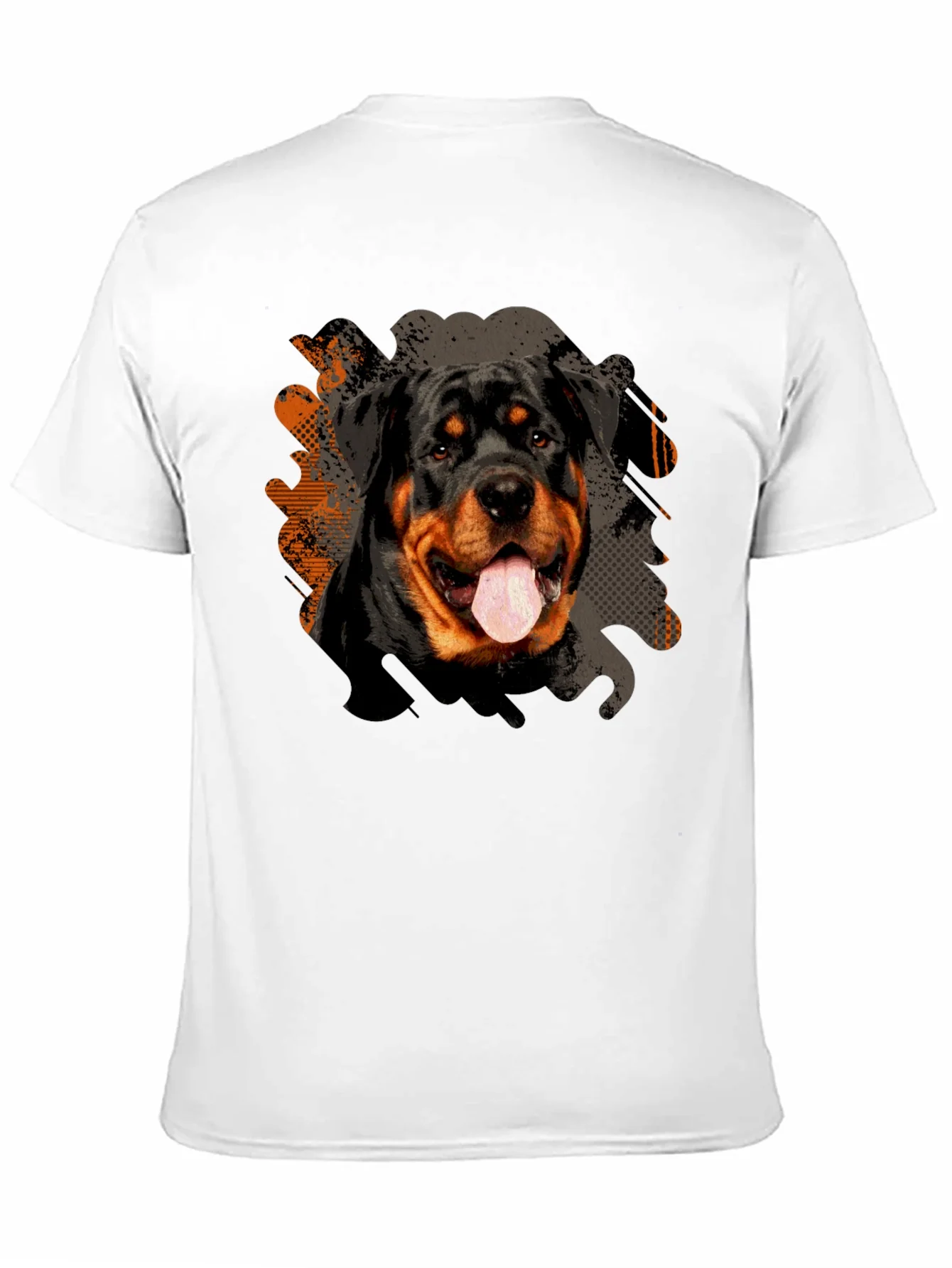 Camiseta Negra Rottweiler Estampado para Hombre