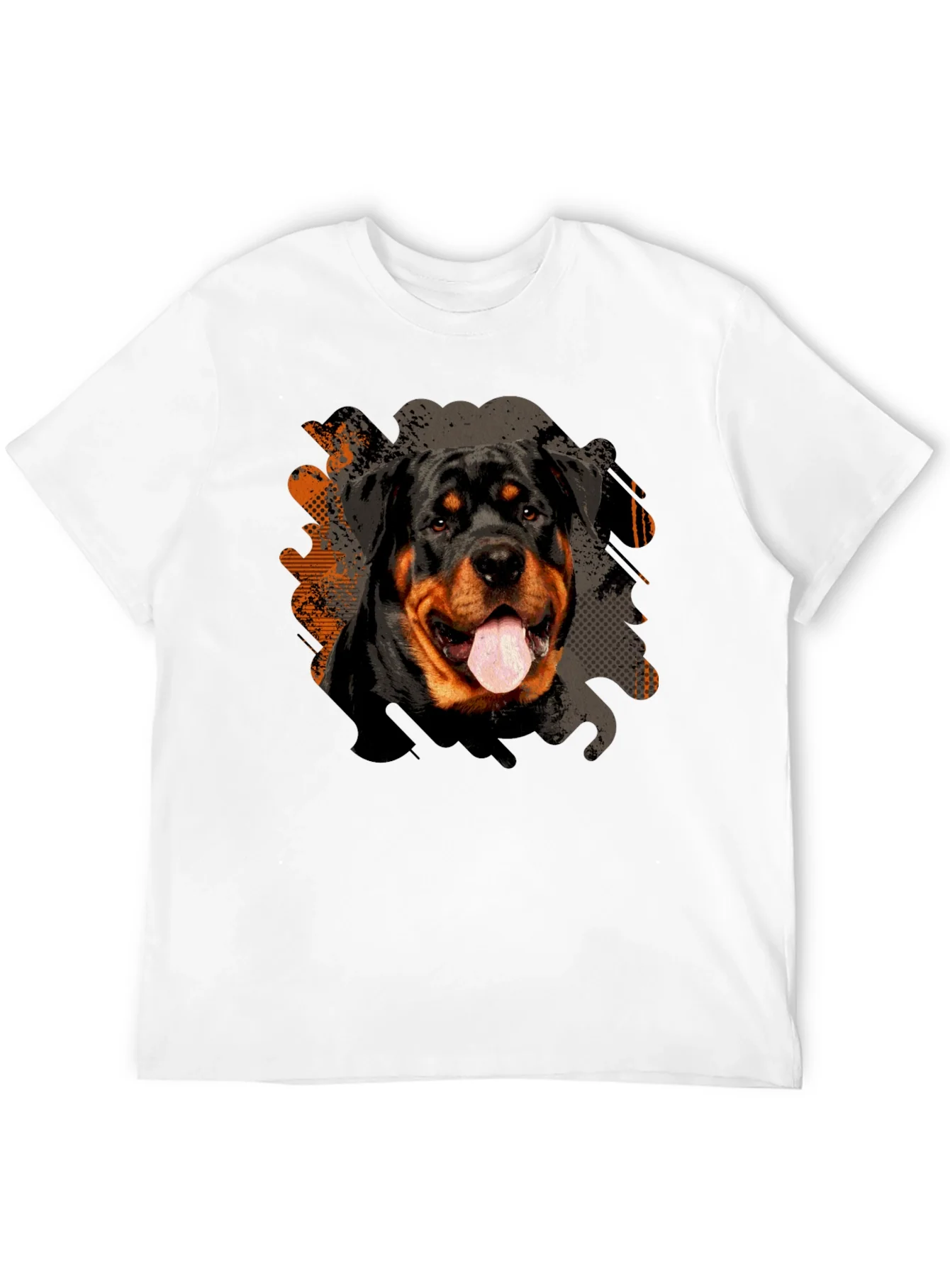 Camiseta Negra Rottweiler Estampado para Hombre