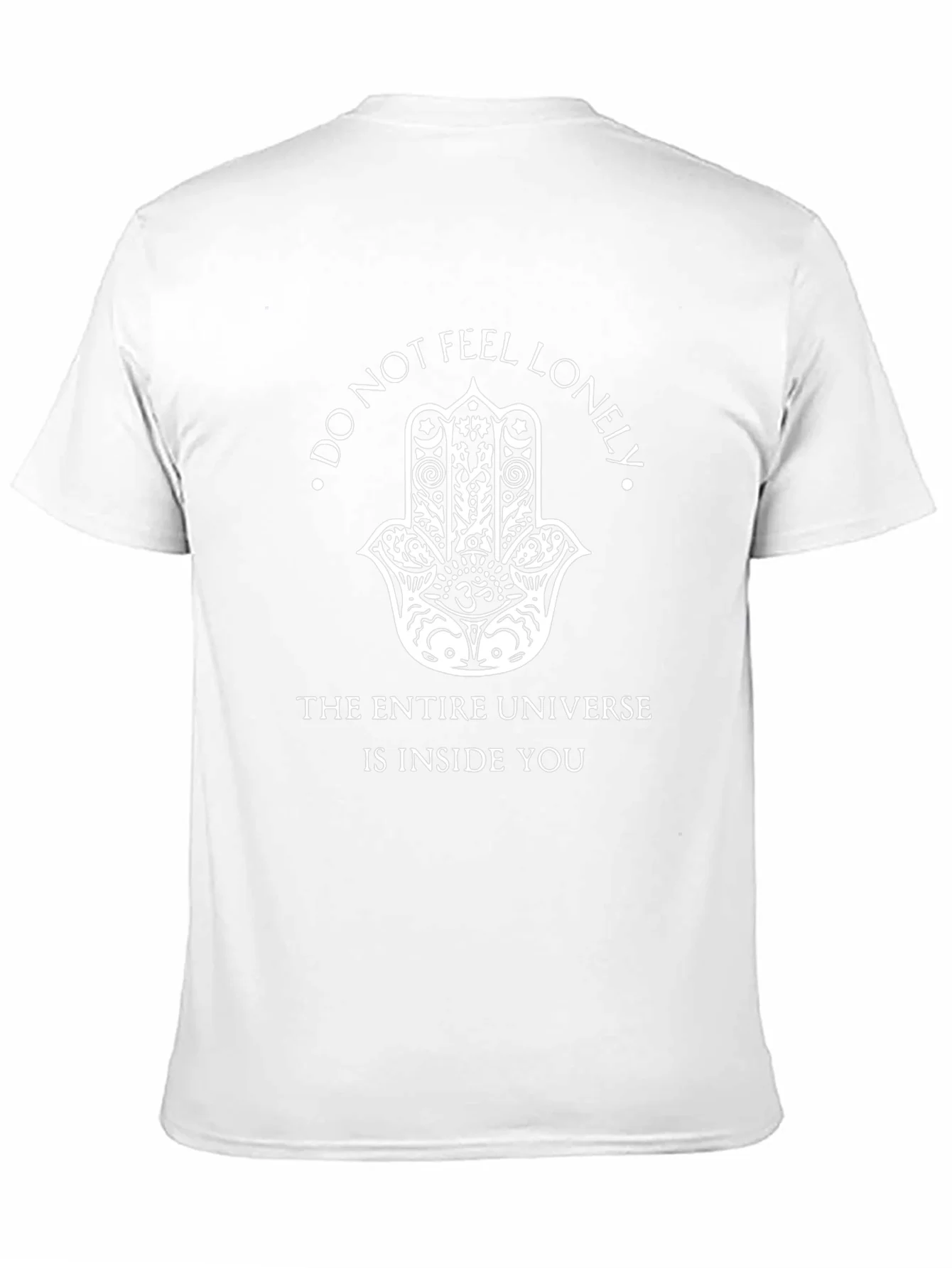 Camiseta Hombre Negra con Dise?o Inspirador Hamsa