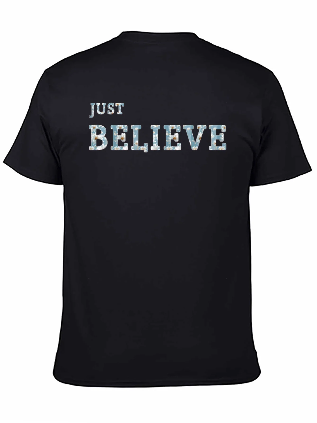 Rebbecca Just Believe Graphic Tee - Mens Black T-Shirt