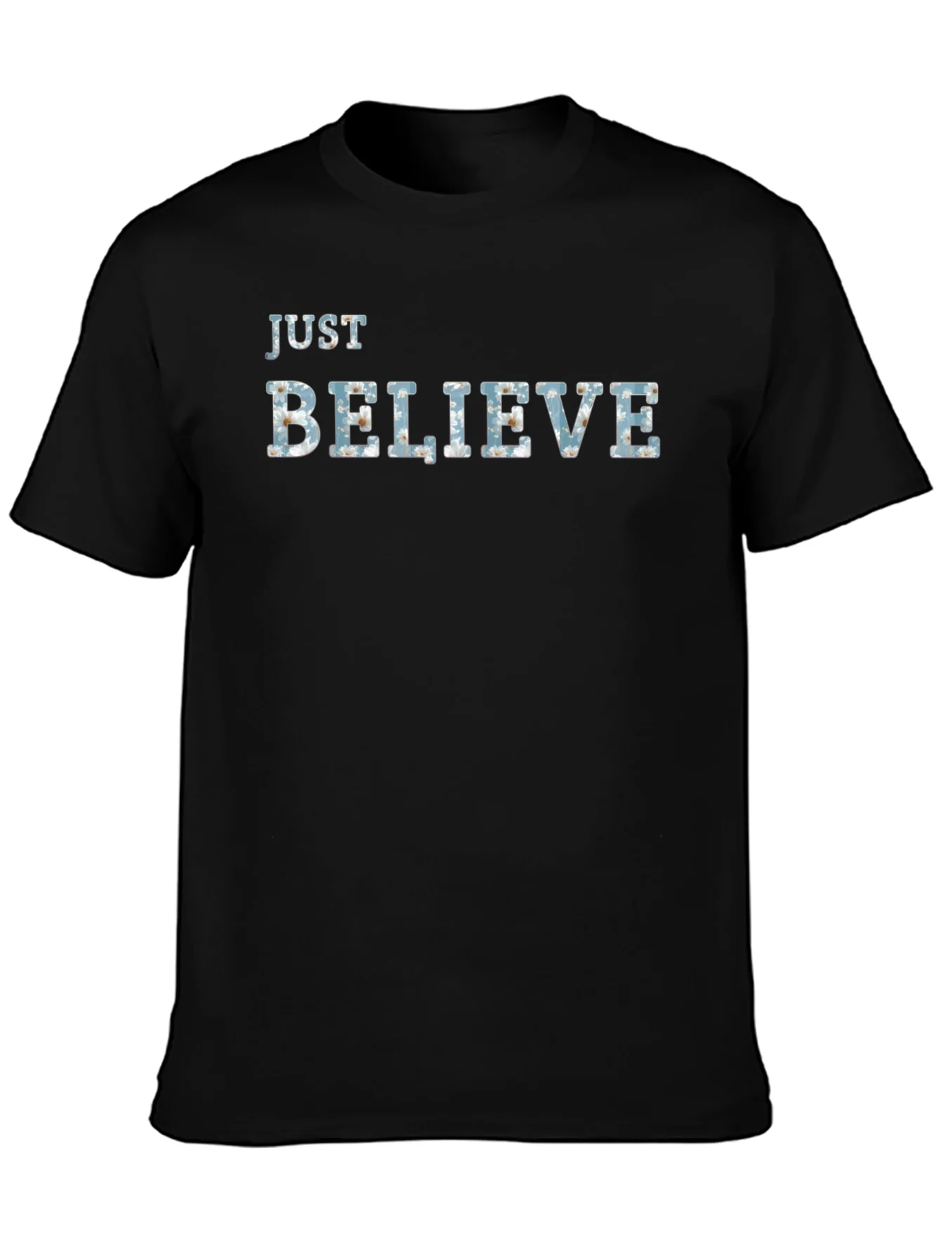 Rebbecca Just Believe Graphic Tee - Mens Black T-Shirt