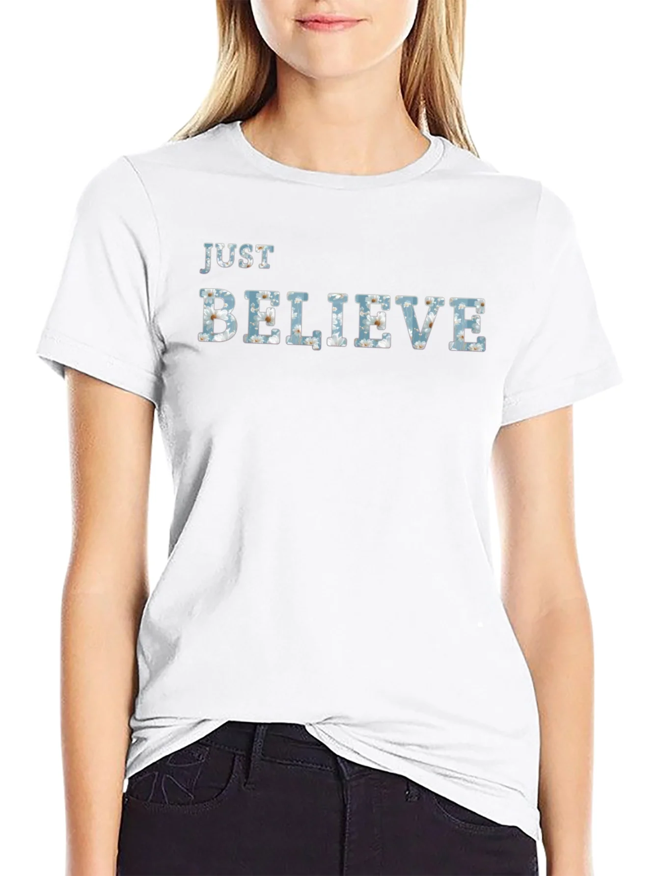 Rebbecca Just Believe Graphic Tee - Mens Black T-Shirt
