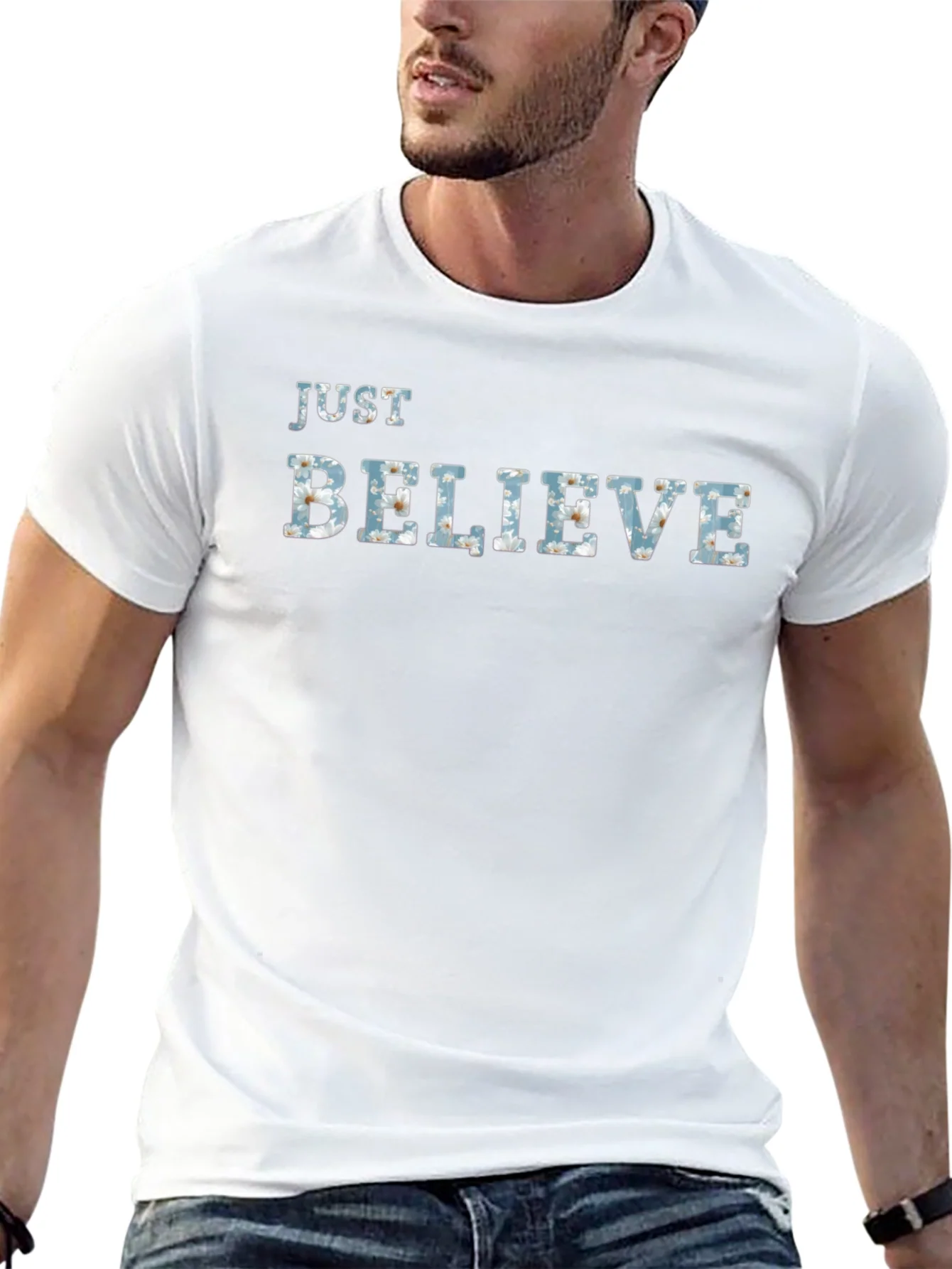 Rebbecca Just Believe Graphic Tee - Mens Black T-Shirt
