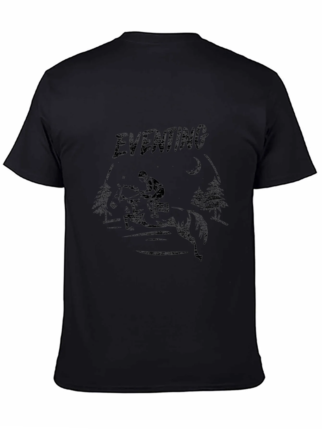 Camiseta Negra Eventing Ecuestre Hombre