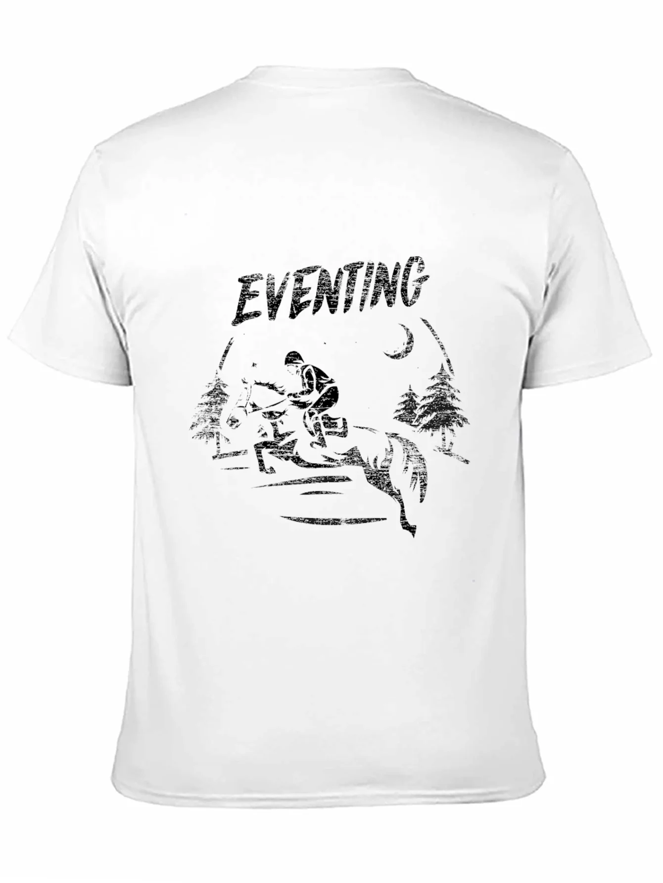 Camiseta Negra Eventing Ecuestre Hombre