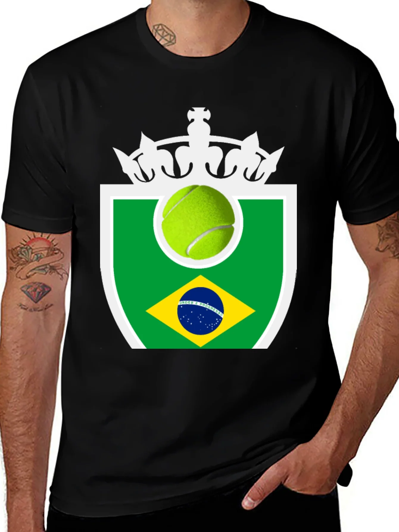 Camiseta Negra Tennis Brasil
