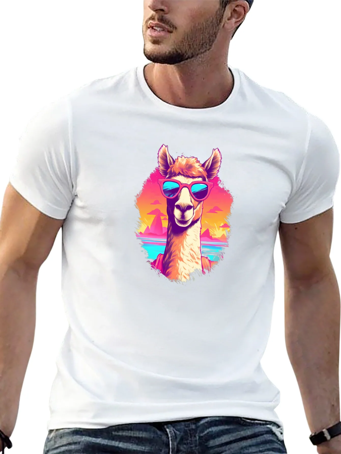 Rebbecca Llama in Shades Graphic Tee - Retro Style