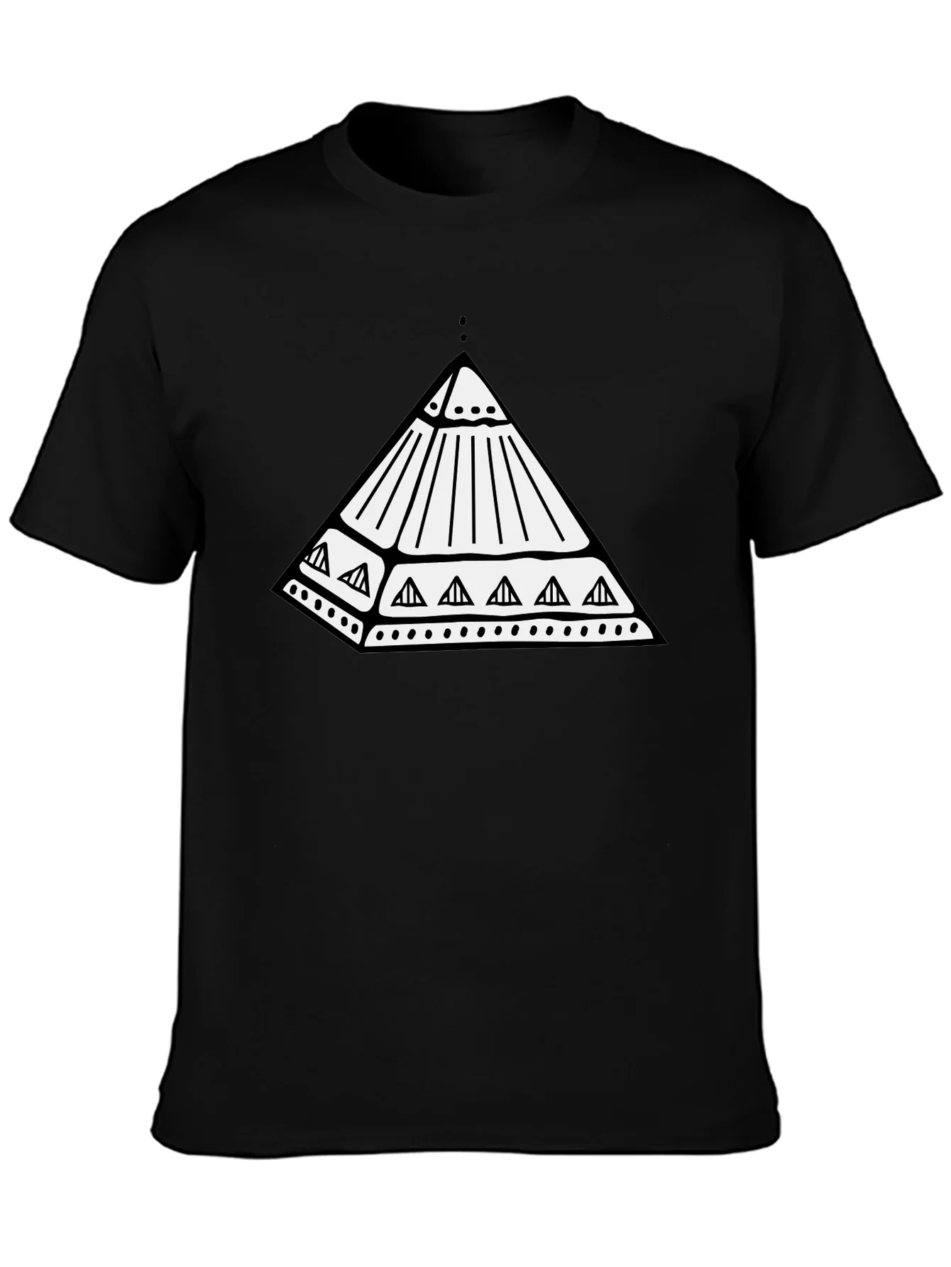 Rebbecca Geometric Pyramid Graphic Black T-Shirt