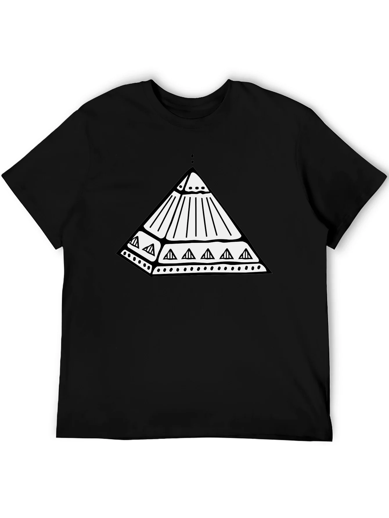 Rebbecca Geometric Pyramid Graphic Black T-Shirt