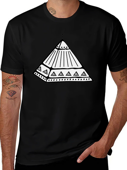Rebbecca Geometric Pyramid Graphic Black T-Shirt