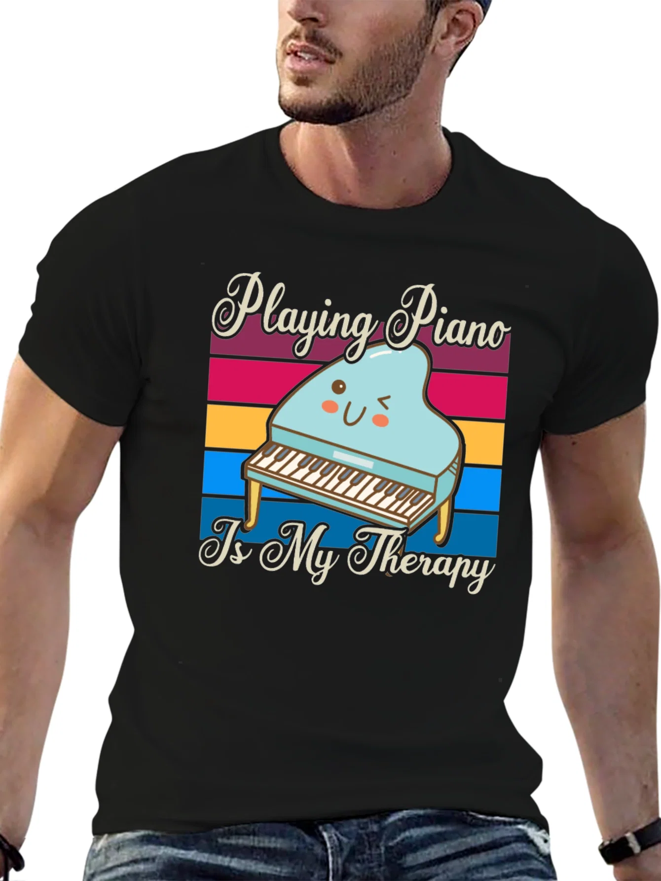 Rebbecca Playing Piano is My Therapy T-Shirt