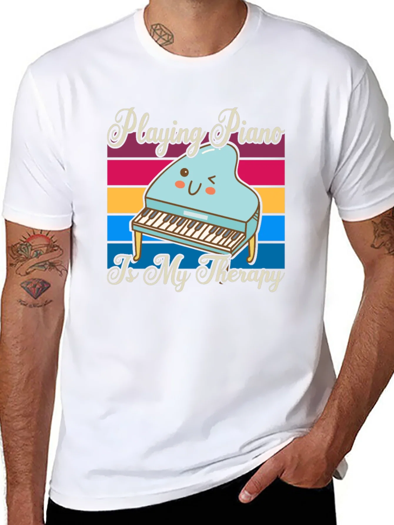 Rebbecca Playing Piano is My Therapy T-Shirt