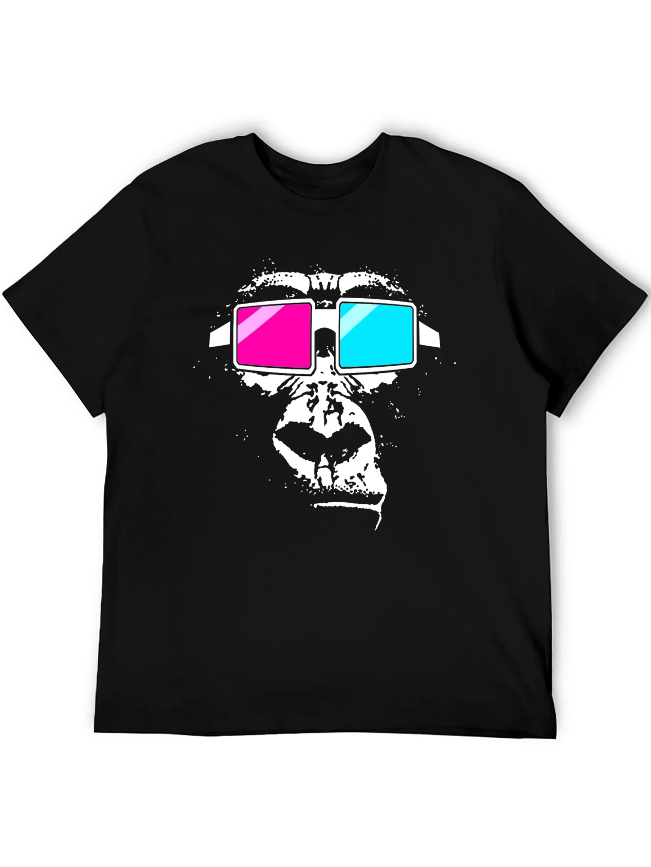 Rebbecca Gorilla 3D Glasses Graphic Tee - Black
