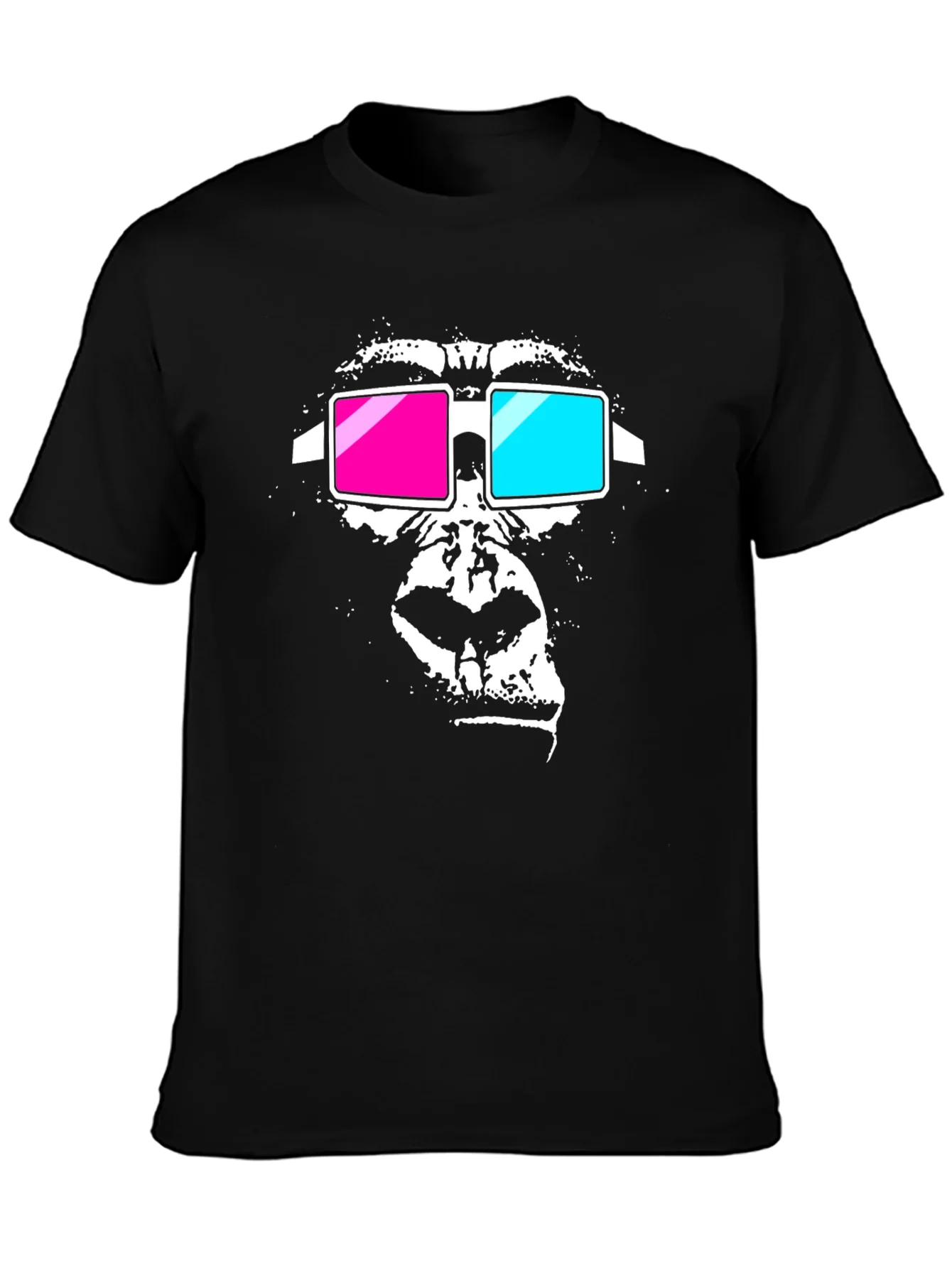 Rebbecca Gorilla 3D Glasses Graphic Tee - Black