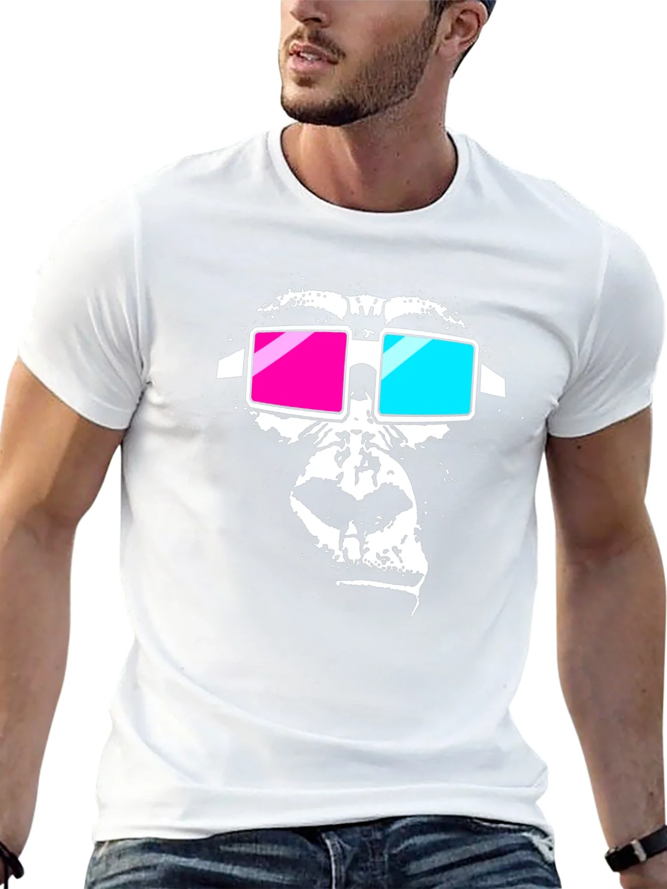 Rebbecca Gorilla 3D Glasses Graphic Tee - Black