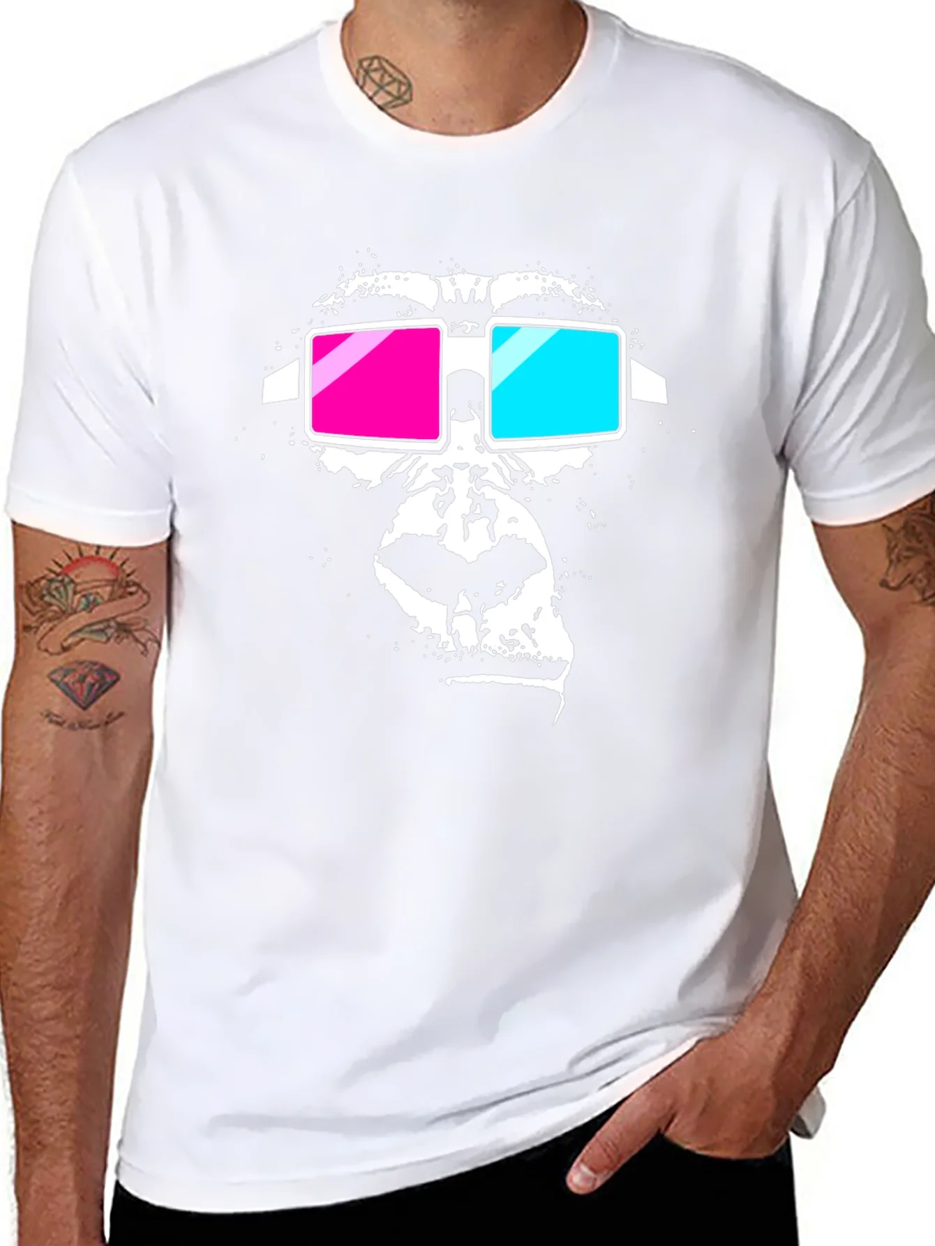 Rebbecca Gorilla 3D Glasses Graphic Tee - Black
