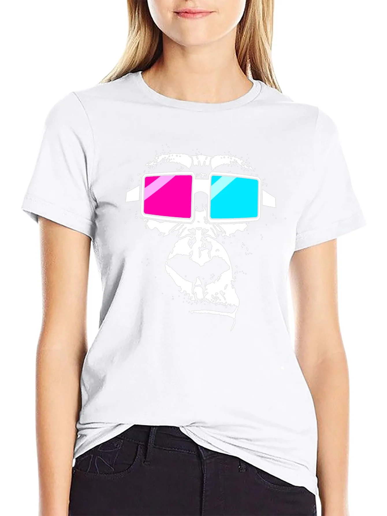 Rebbecca Gorilla 3D Glasses Graphic Tee - Black