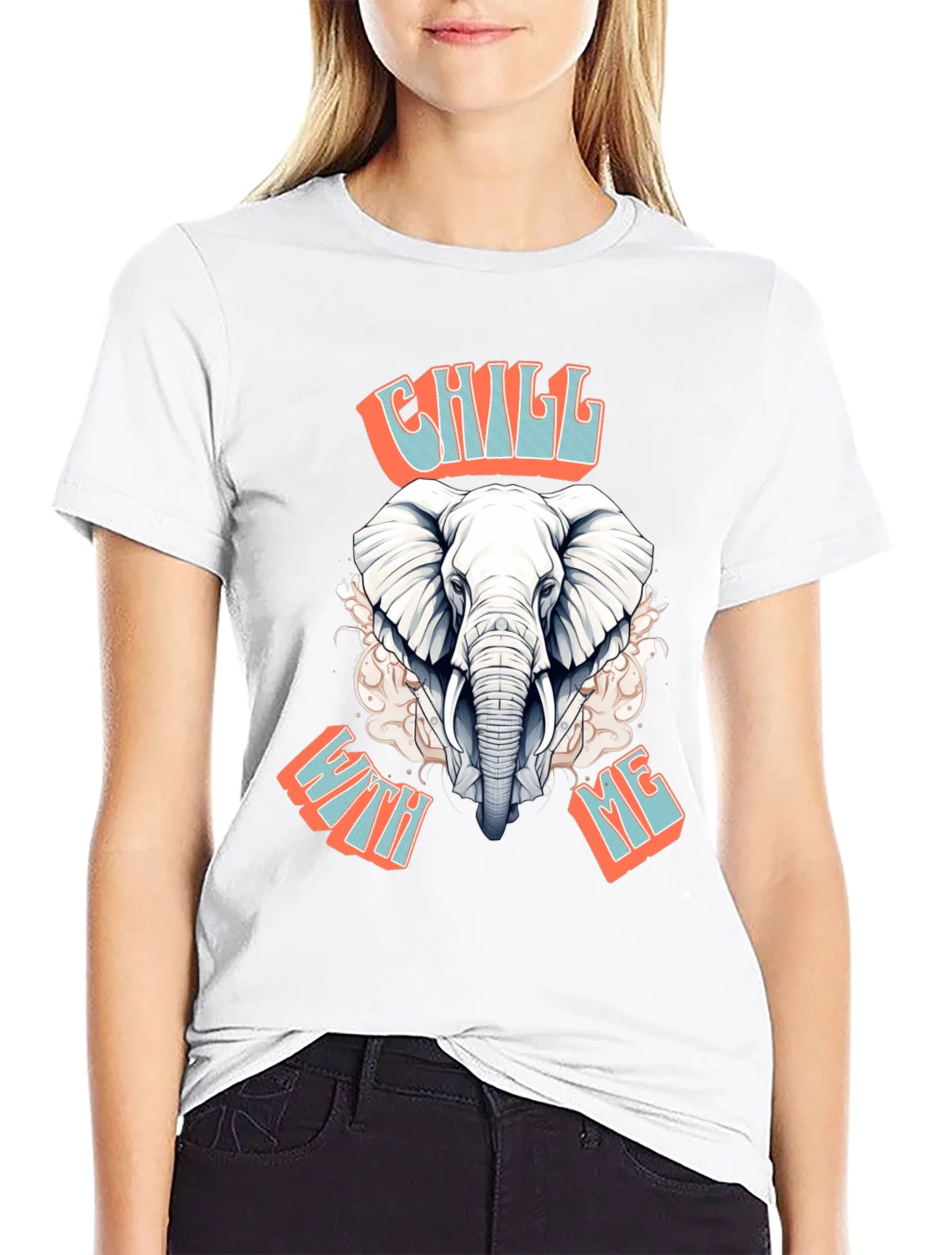Rebbecca Chill With Me Elephant Graphic Tee