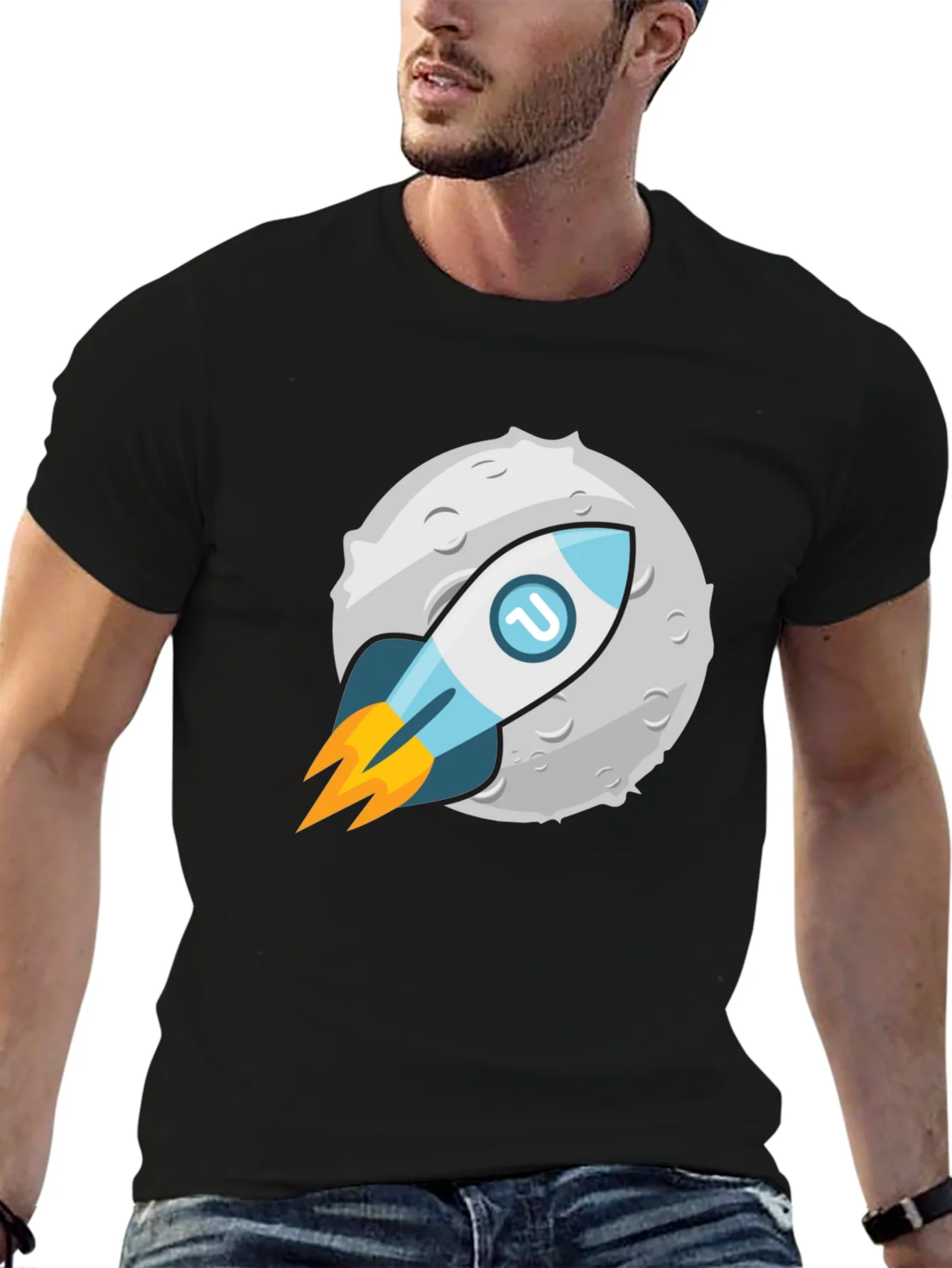 Rebbecca Rocket to the Moon Graphic Tee - Black