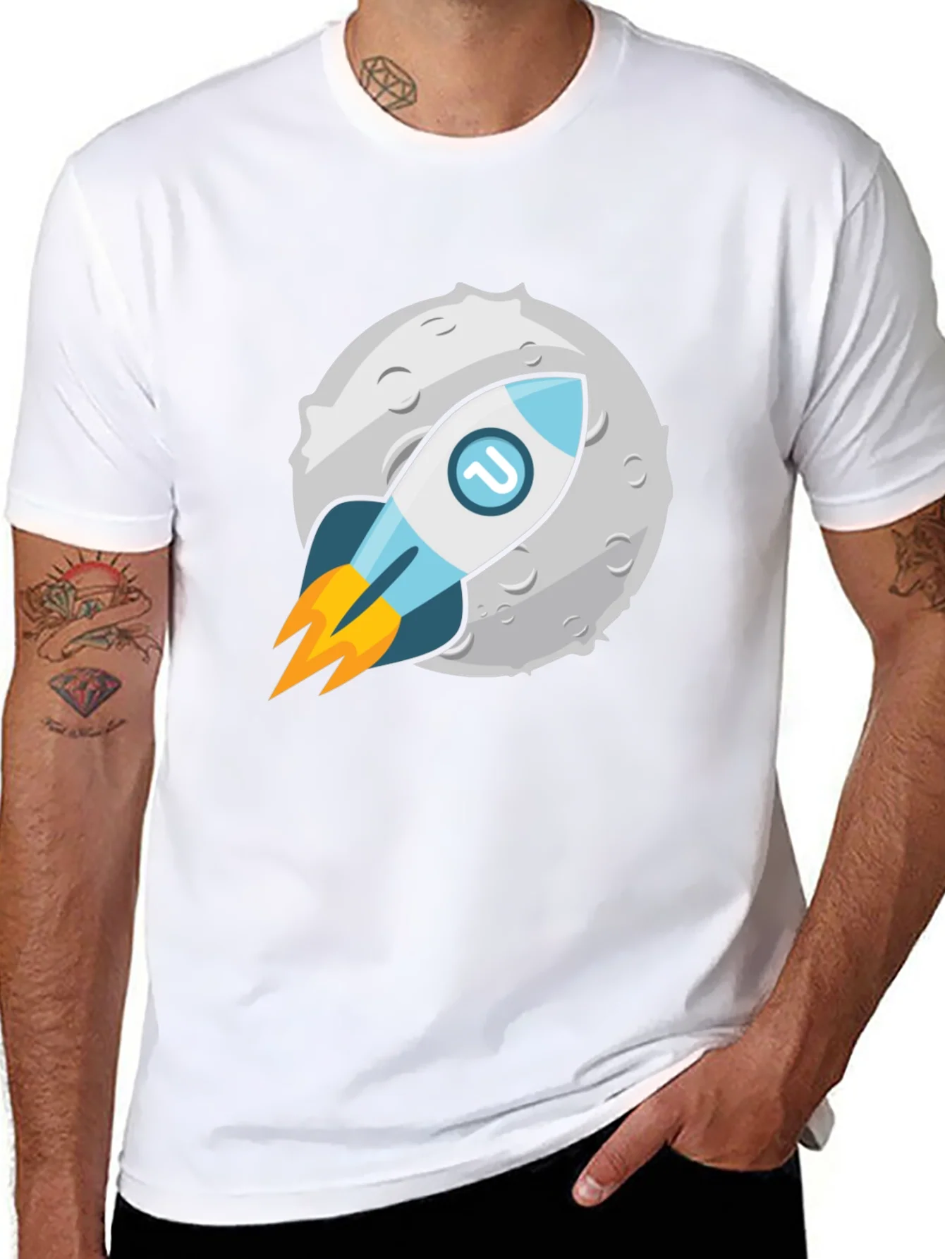 Rebbecca Rocket to the Moon Graphic Tee - Black